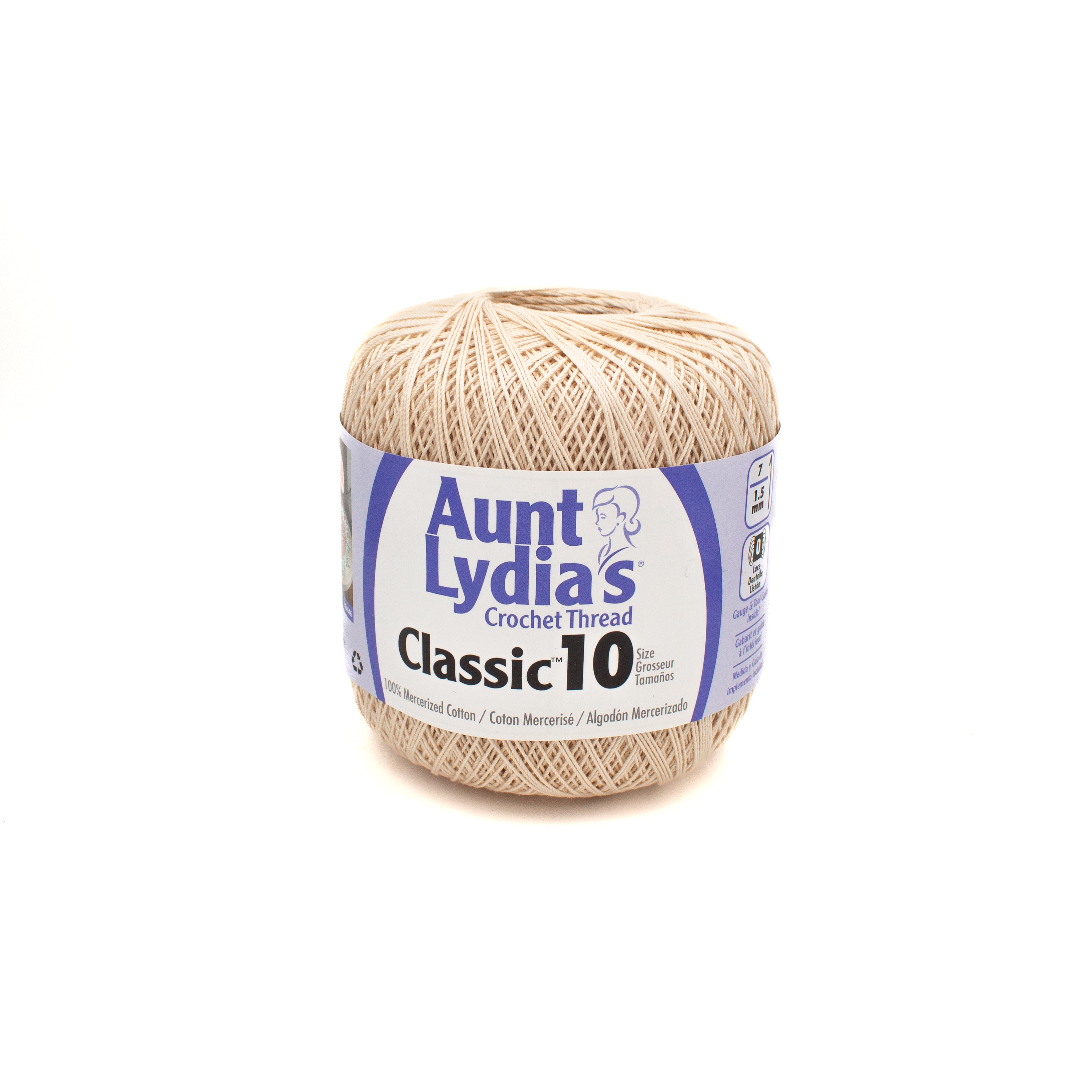 Aunt Lydia's Classic 10 Crochet Thread in Natural