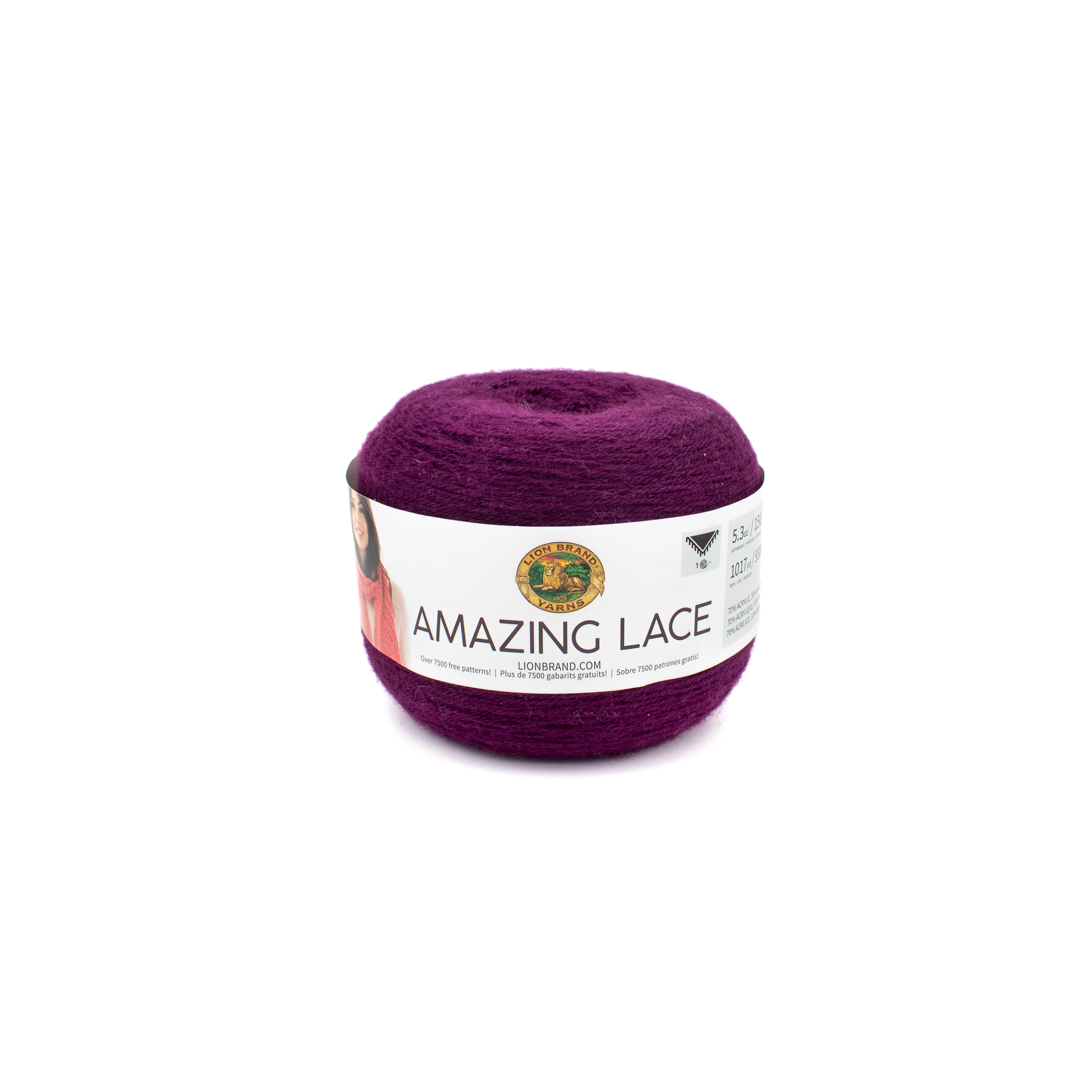 Lion Brand Amazing Lace in Eggplant Trellis