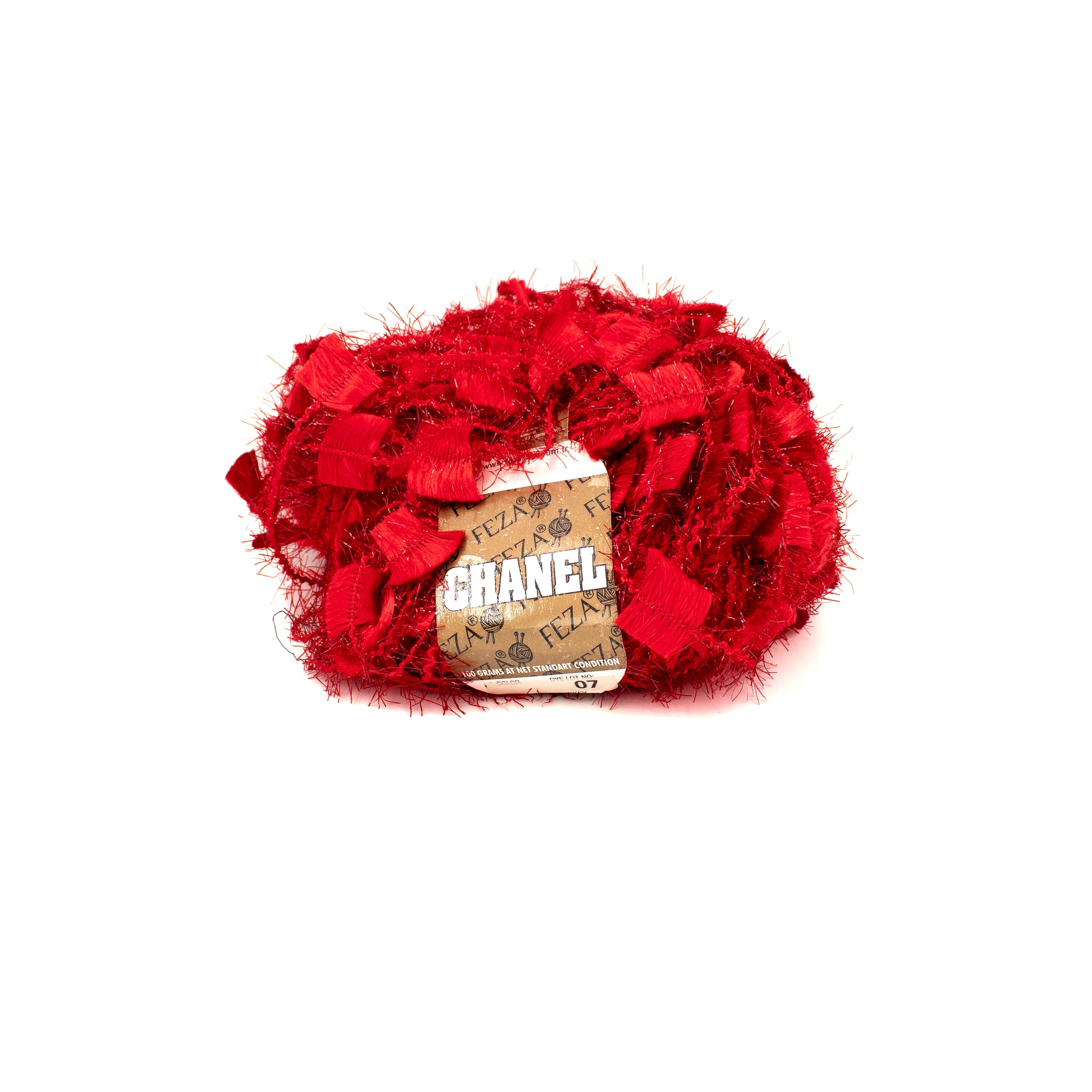 Feza Yarns Chanel in Red - Novelty Yarn