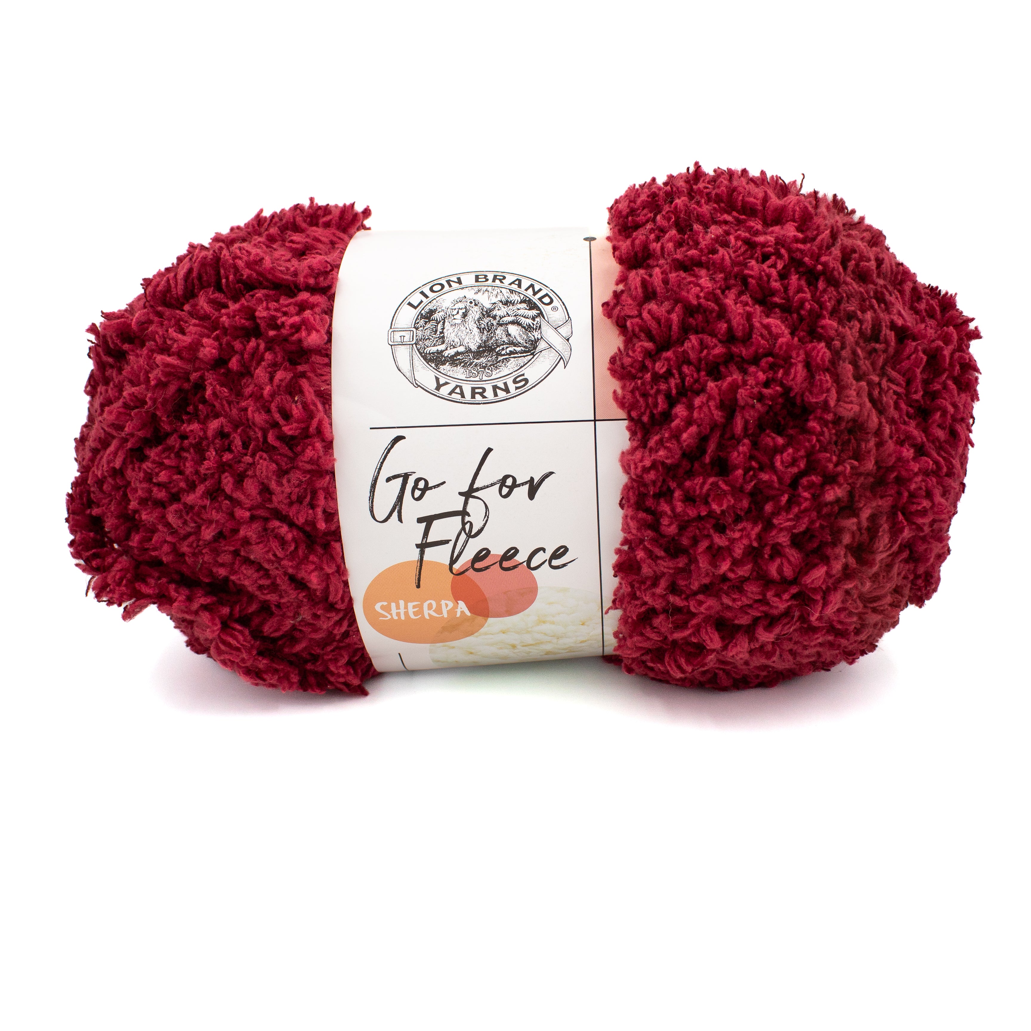 Lion Brand Go For Fleece Sherpa in Merlot