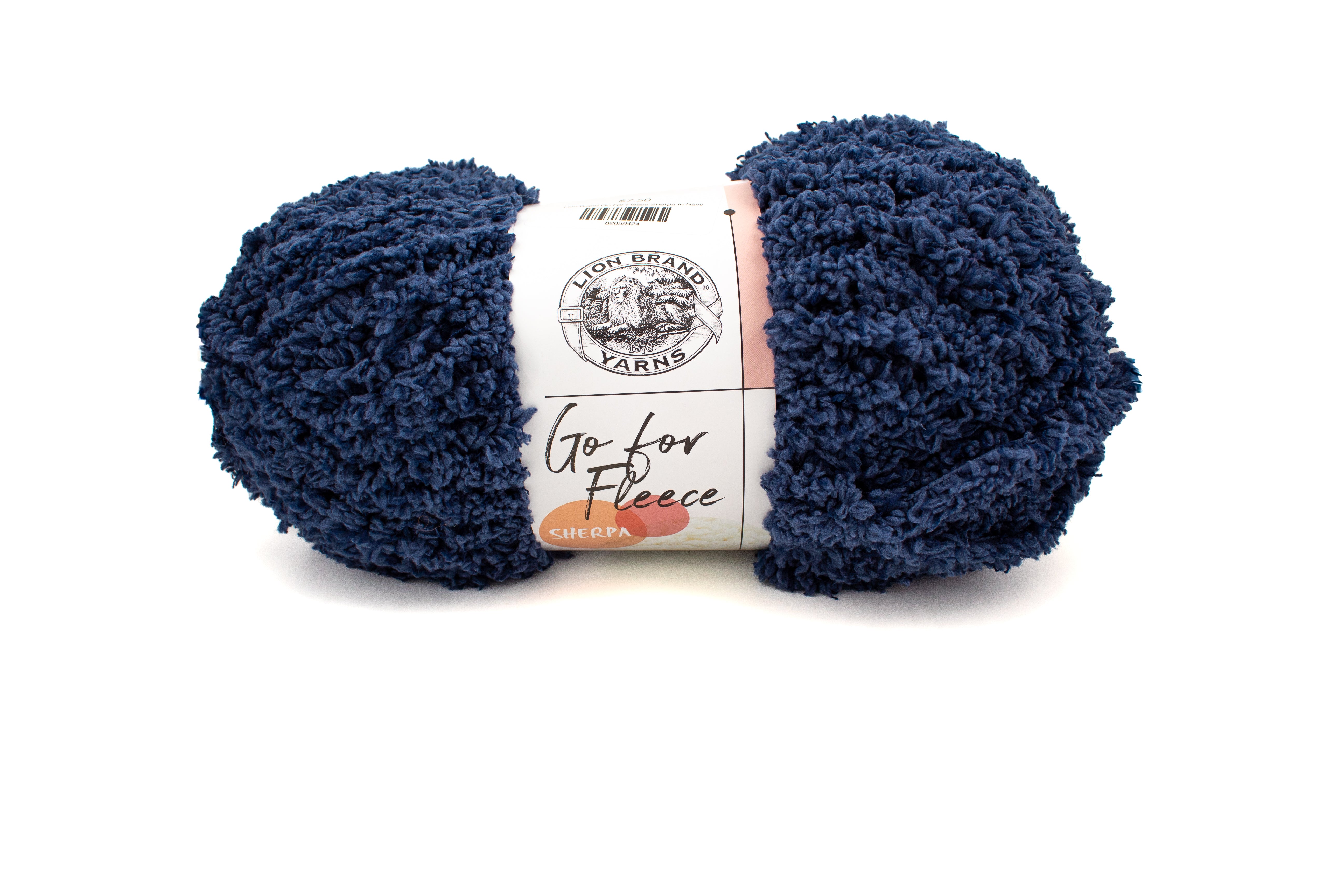 Lion Brand Go For Fleece Sherpa in Navy