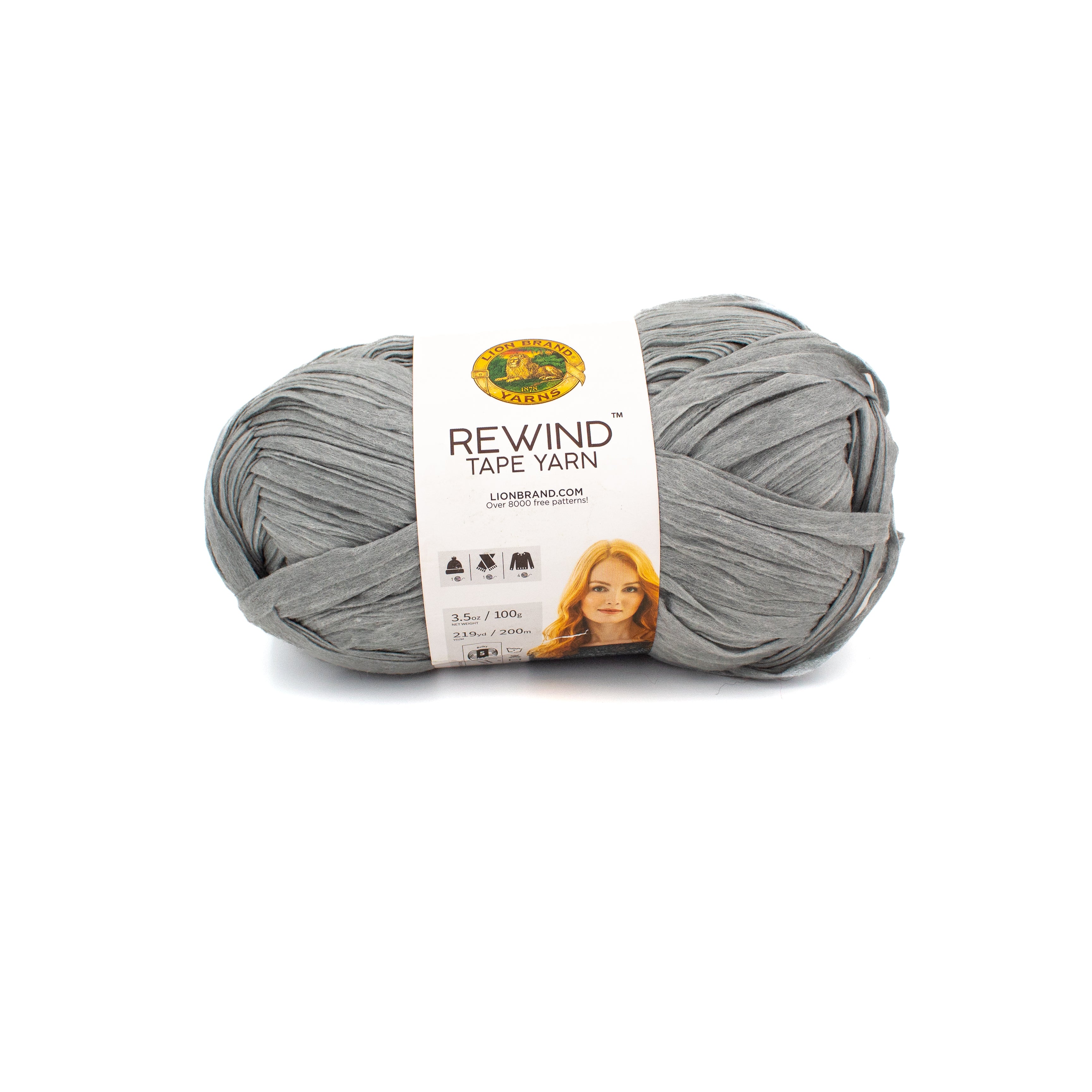 Lion Brand Rewind Tape Yarn in Artic Ice