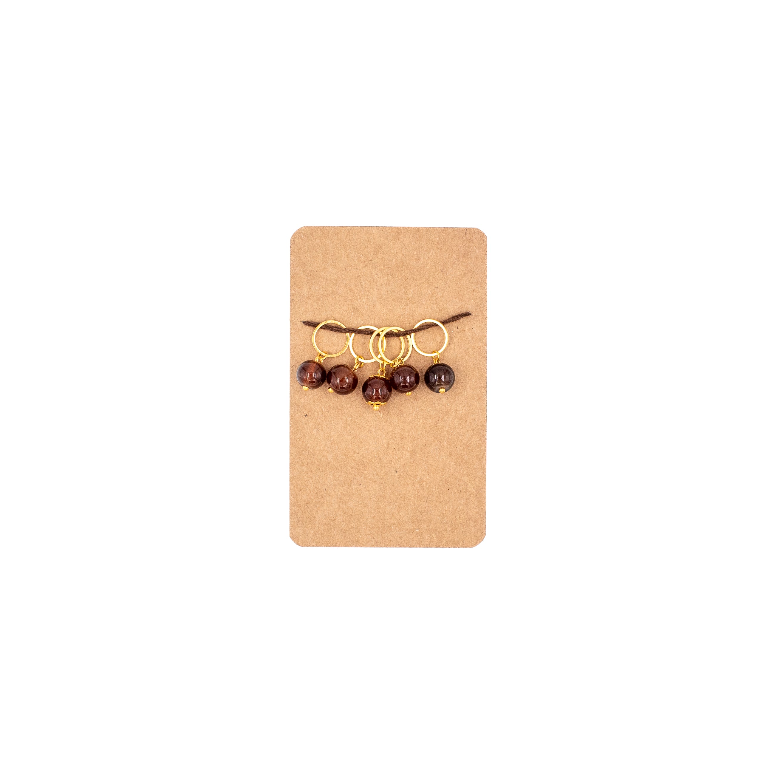 Amber Found Bead Stitch Marker Set