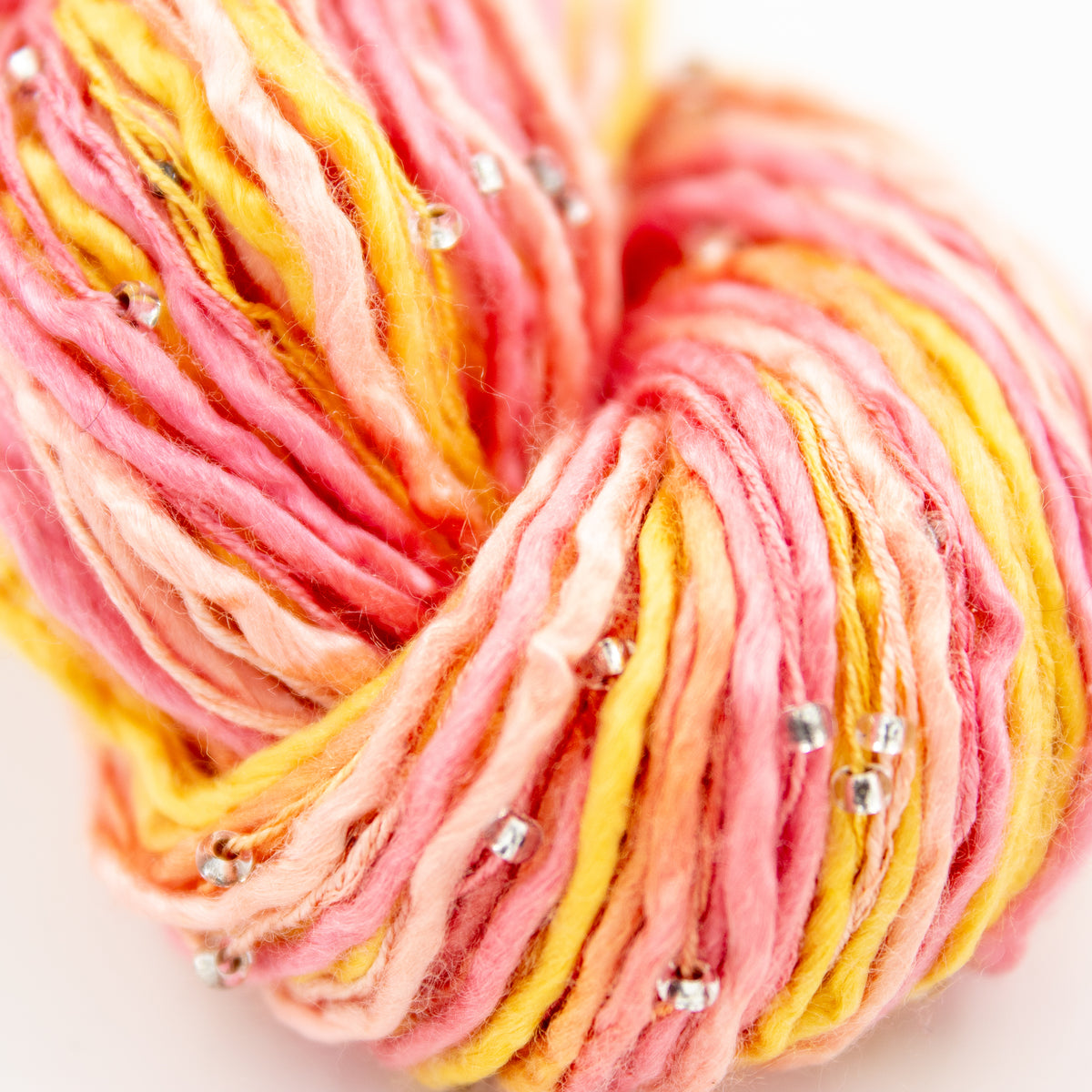 Art Yarns Beaded Silk Light in Pink and Yellow
