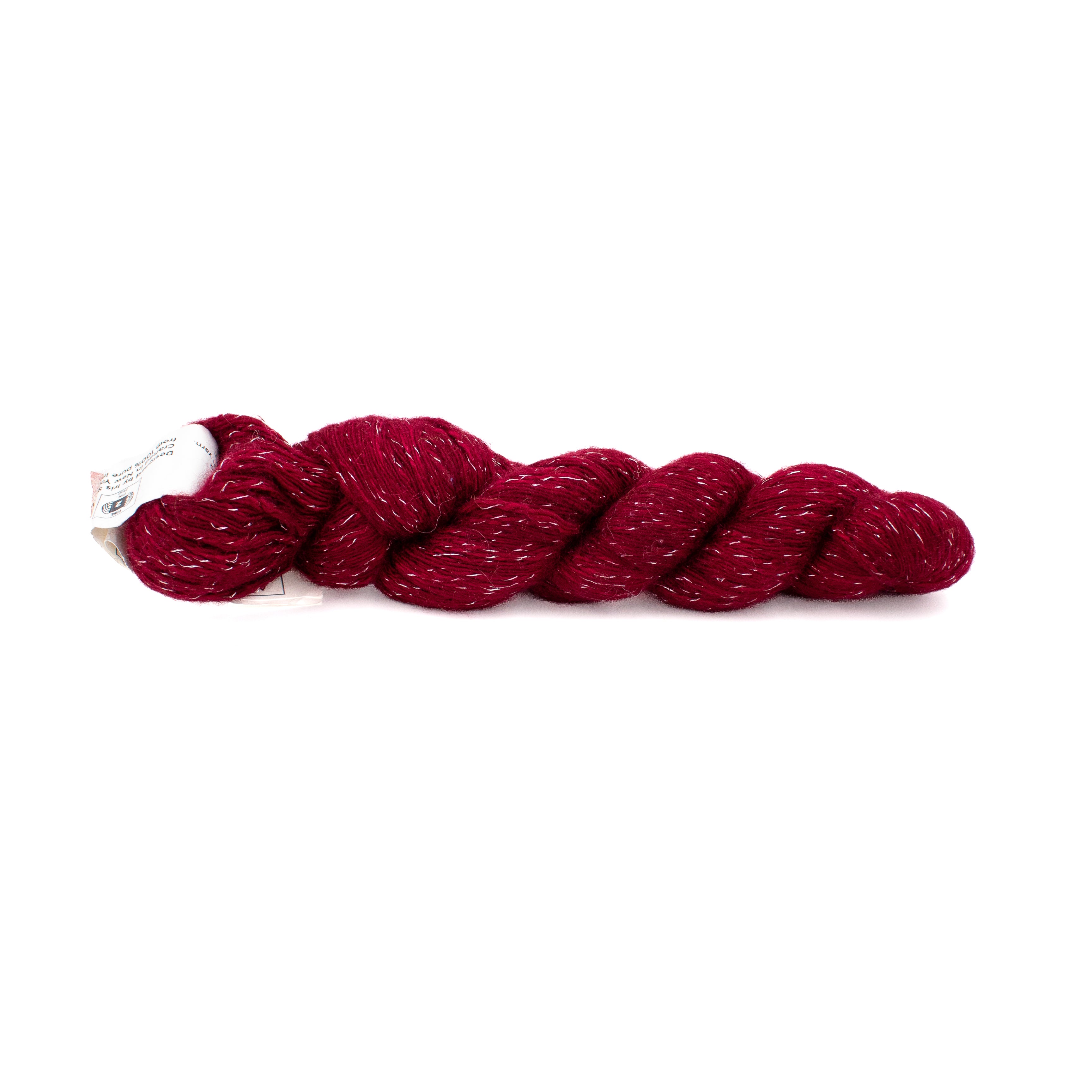 Art Yarns Cashmere Glitter Silver in Deep Red