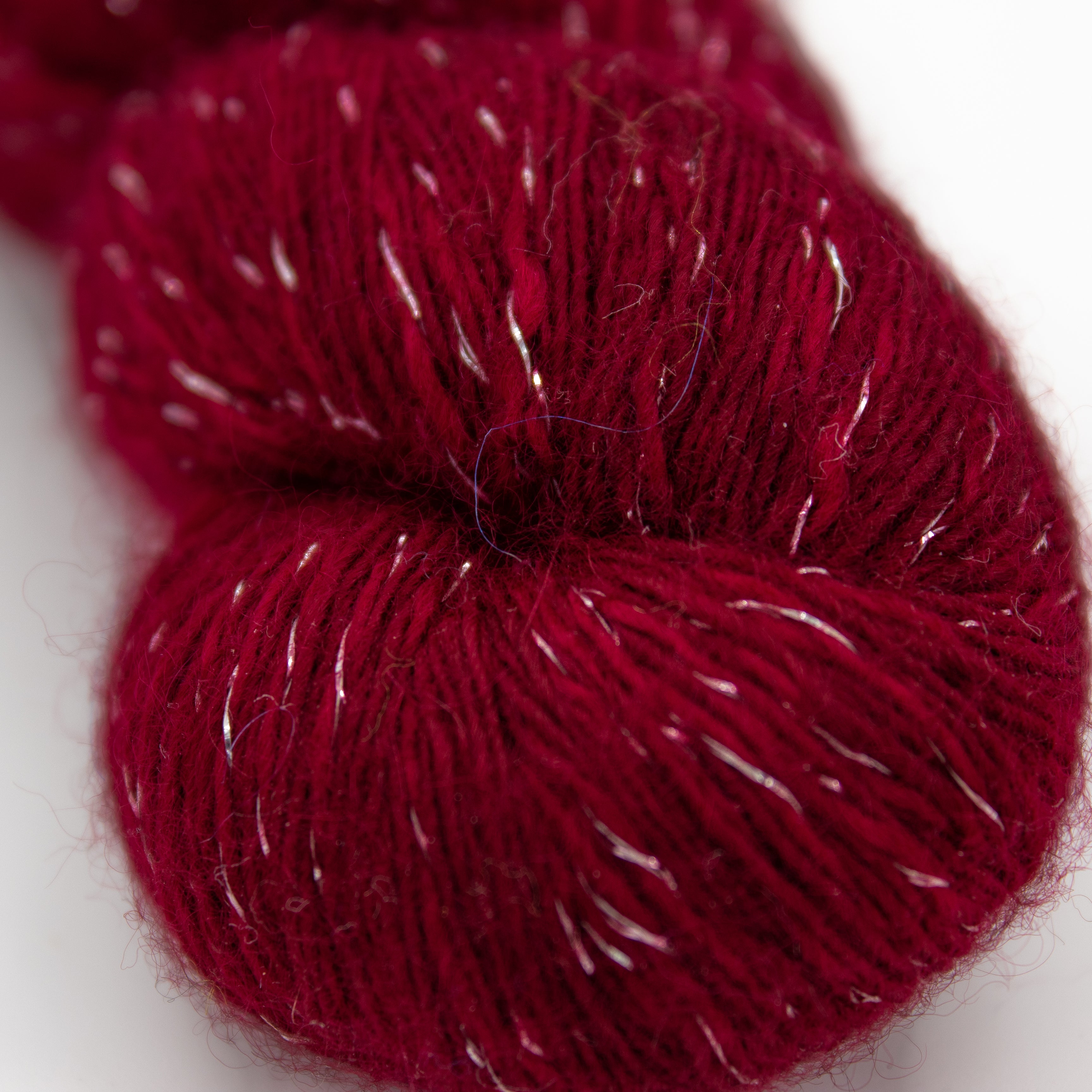 Art Yarns Cashmere Glitter Silver in Deep Red