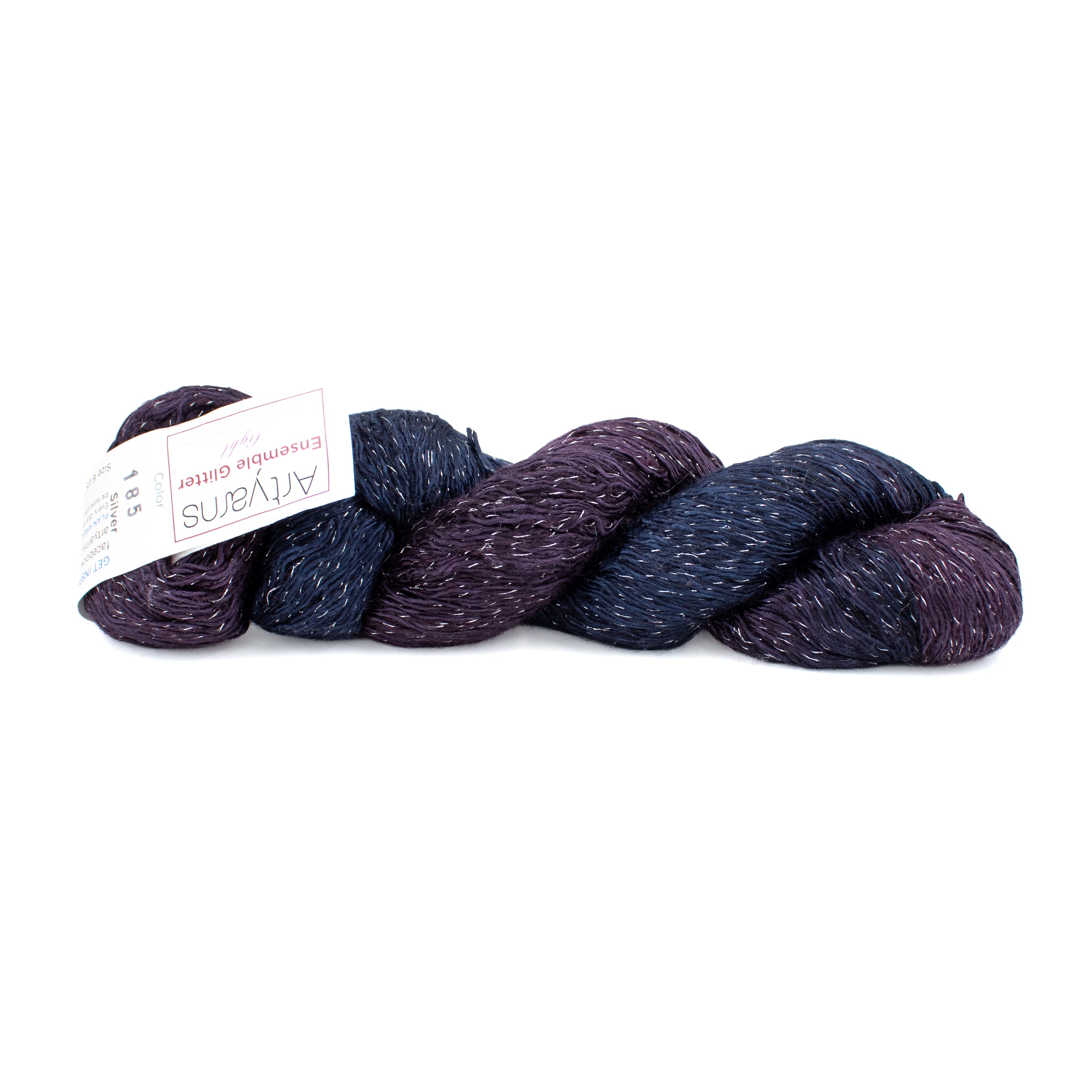 Art Yarns Ensemble Glitter Light in Navy + Dark Purple