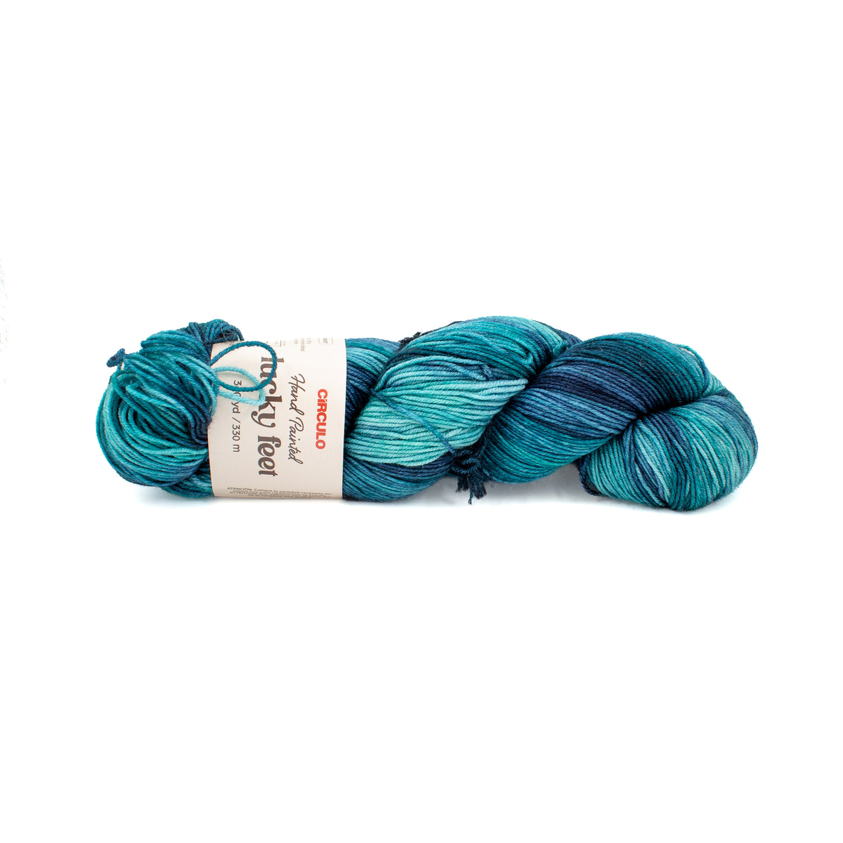Circulo Hand Painted Lucky Feet in Teals (9762)