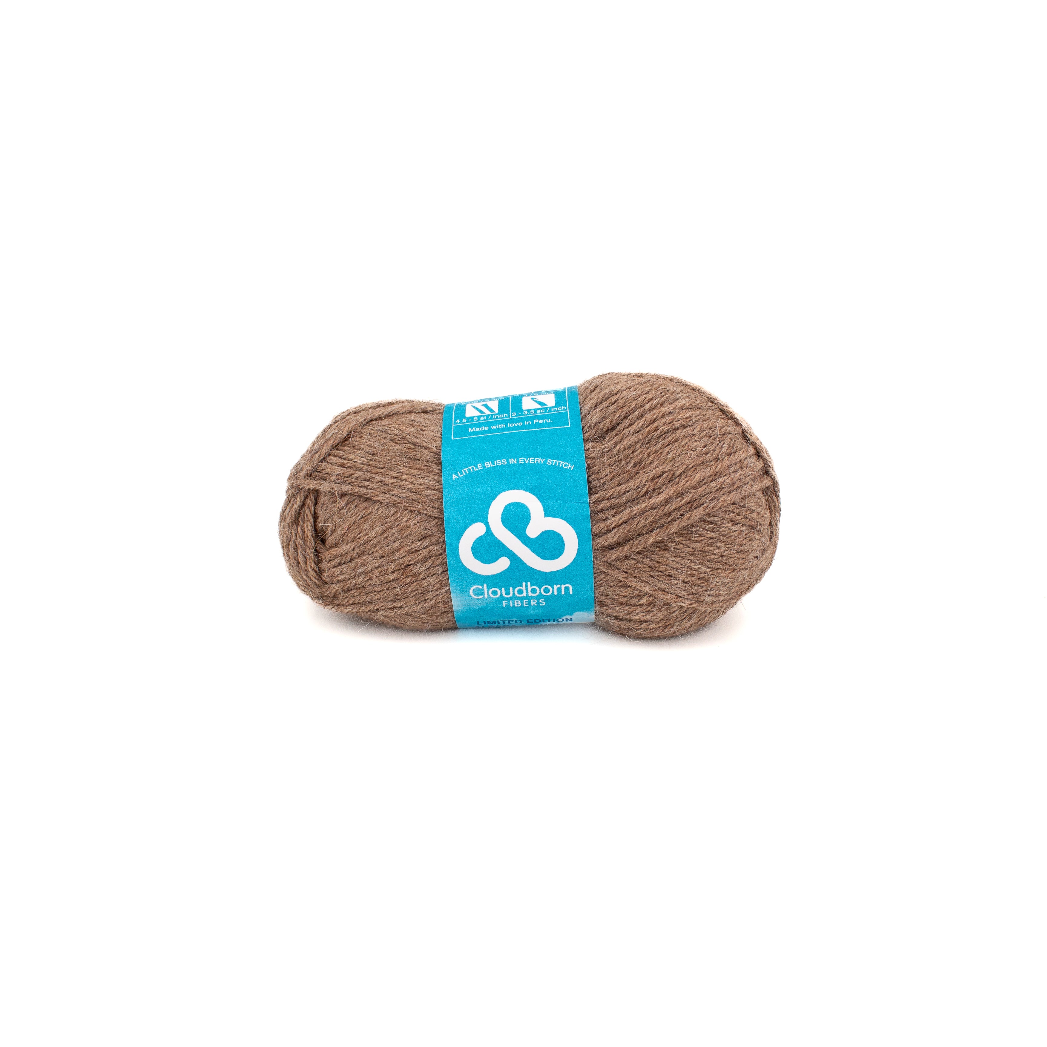 Cloudborn Fibers Alpaca Worsted in Stone Heather
