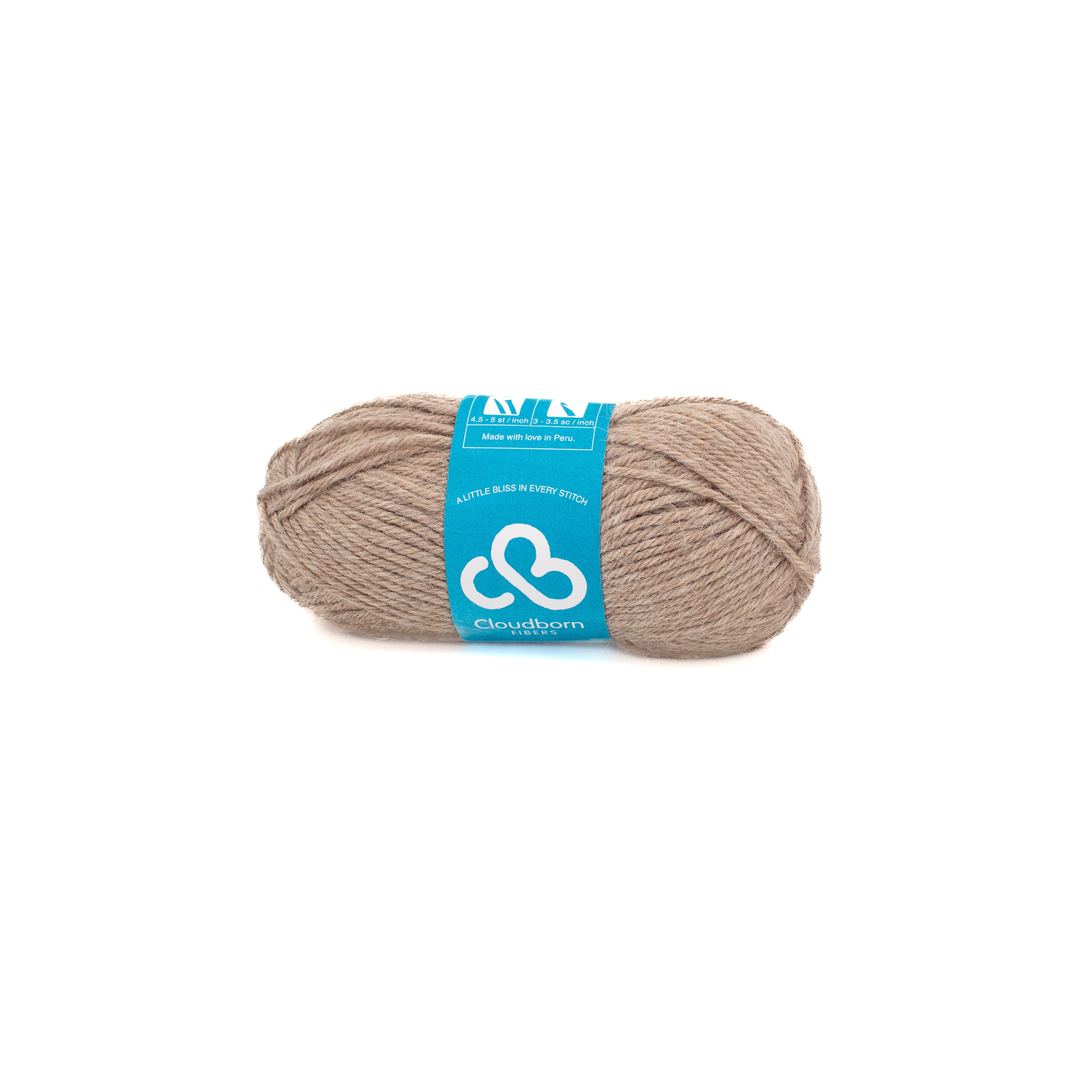 Cloudborn Fibers Alpaca Worsted in Beige Heather