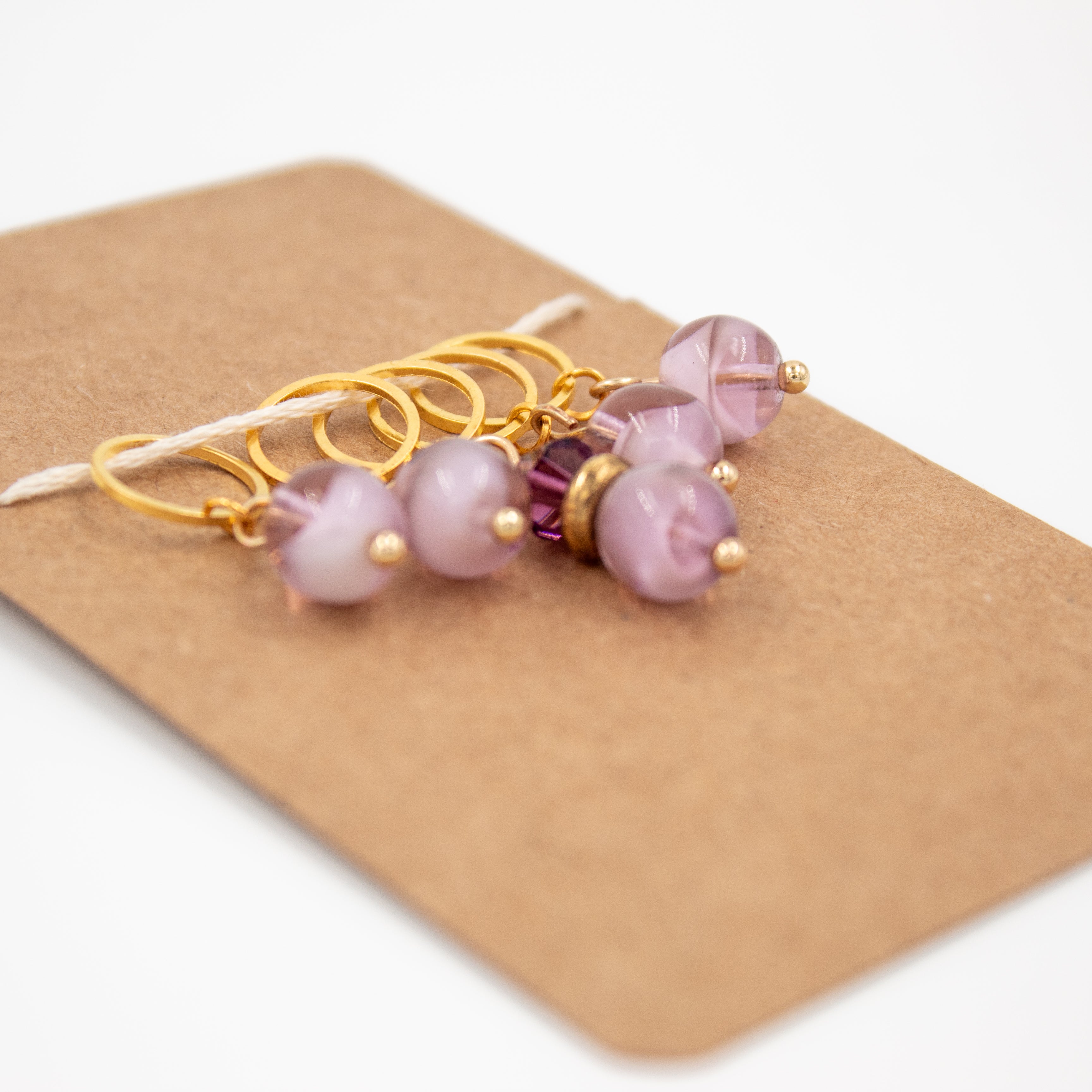 Found Lavender Bead Stitch Marker Set