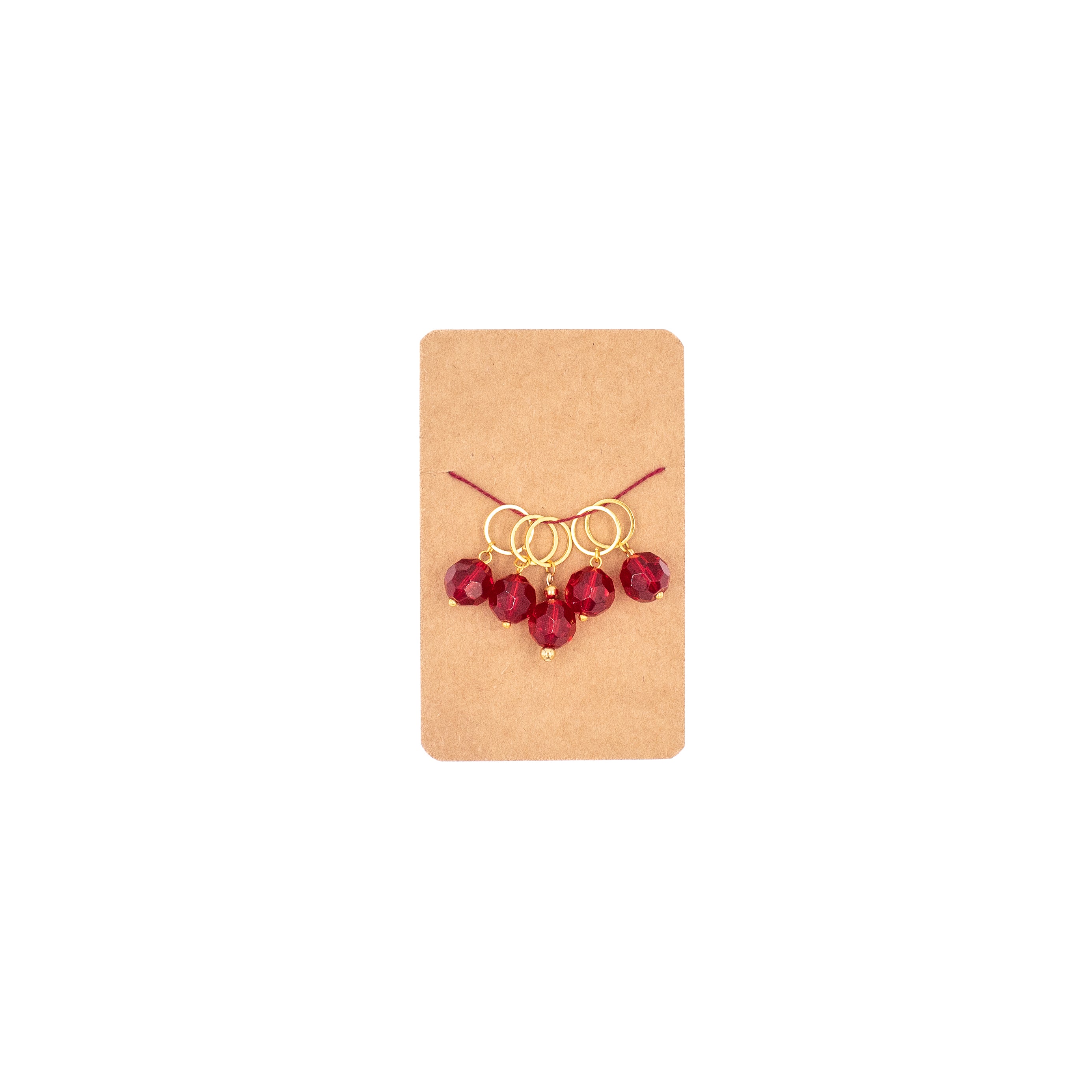 Found Red Vintage Crystal Stitch Marker Set