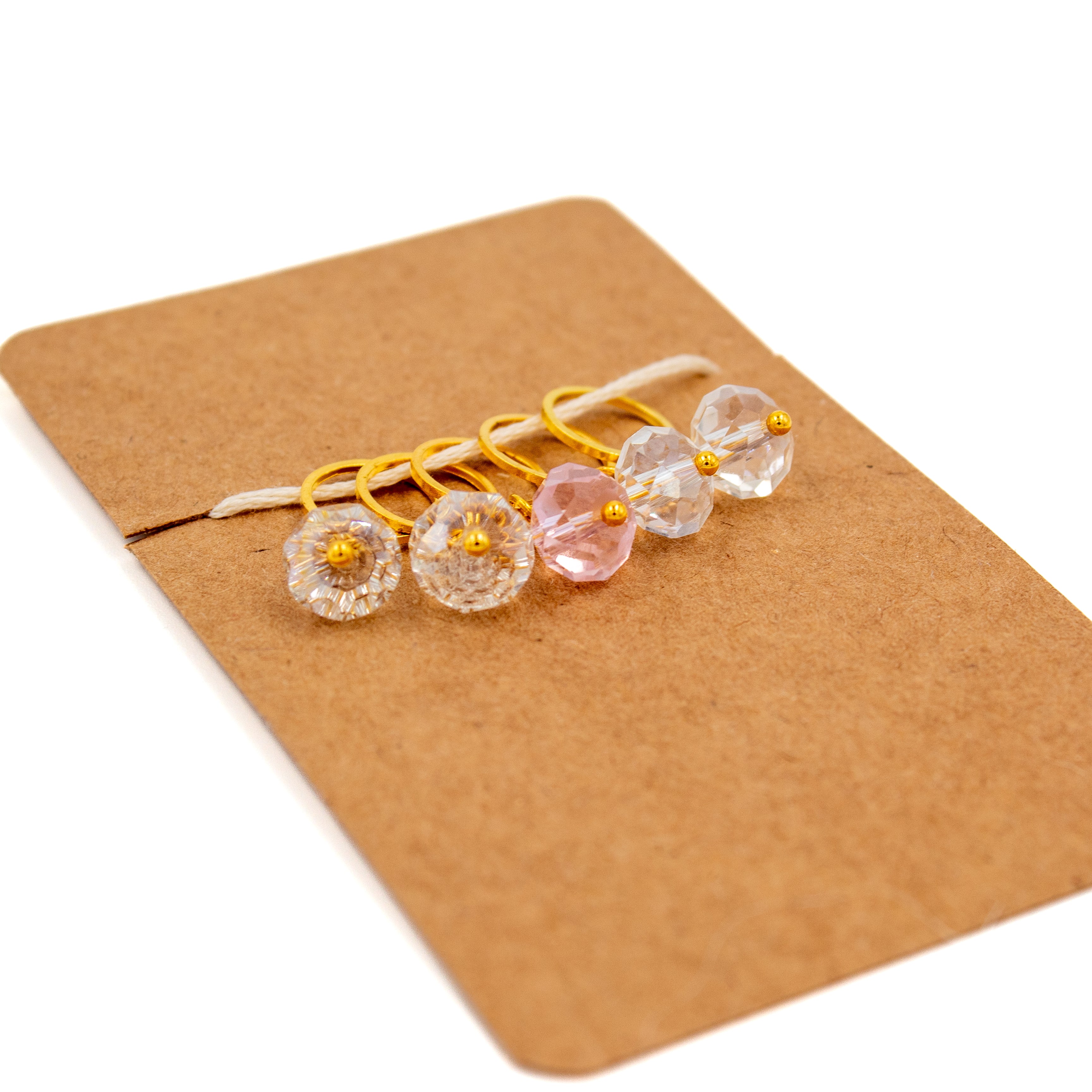 Found Vintage Crystal Stitch Marker Set