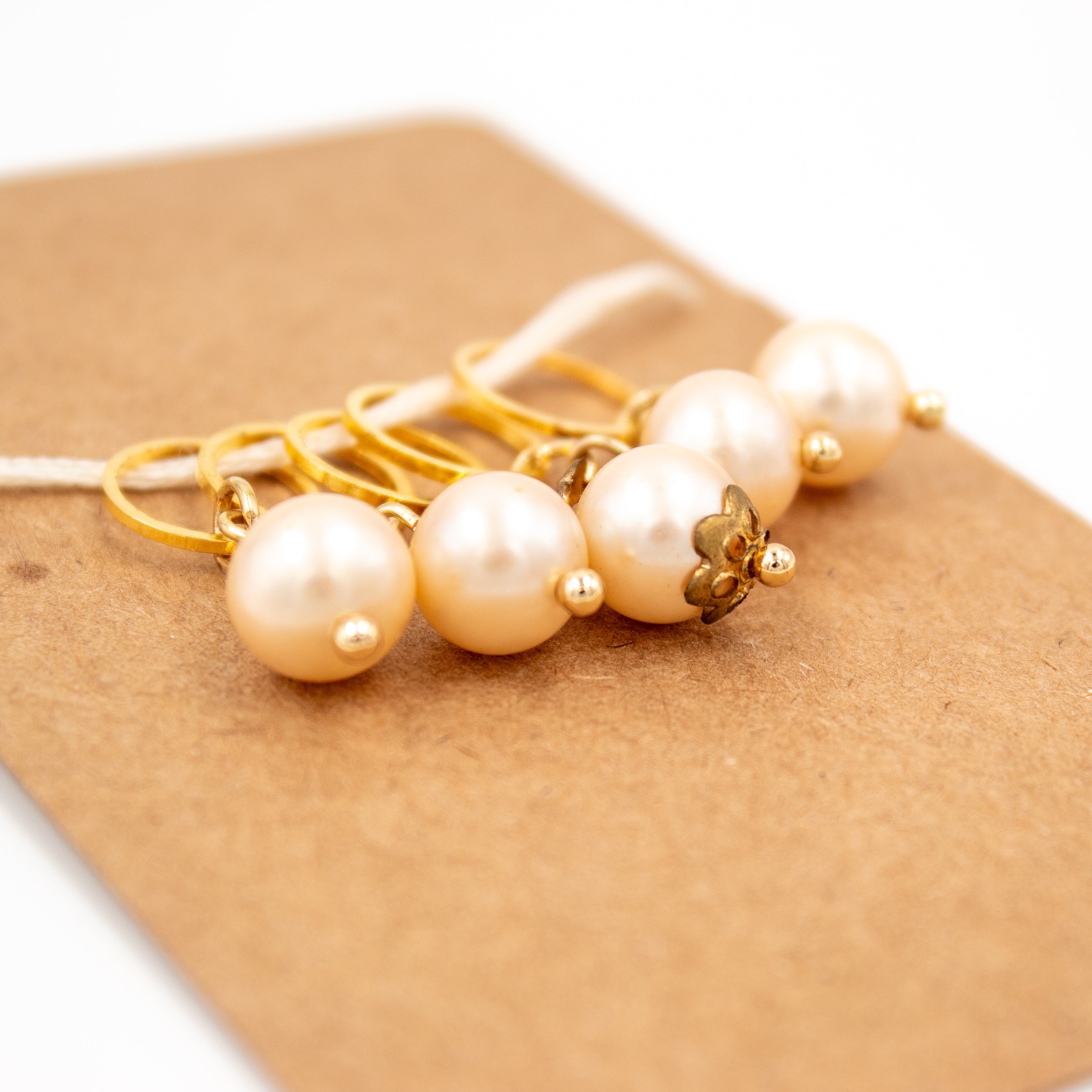 Found Vintage Pearl Stitch Marker Set