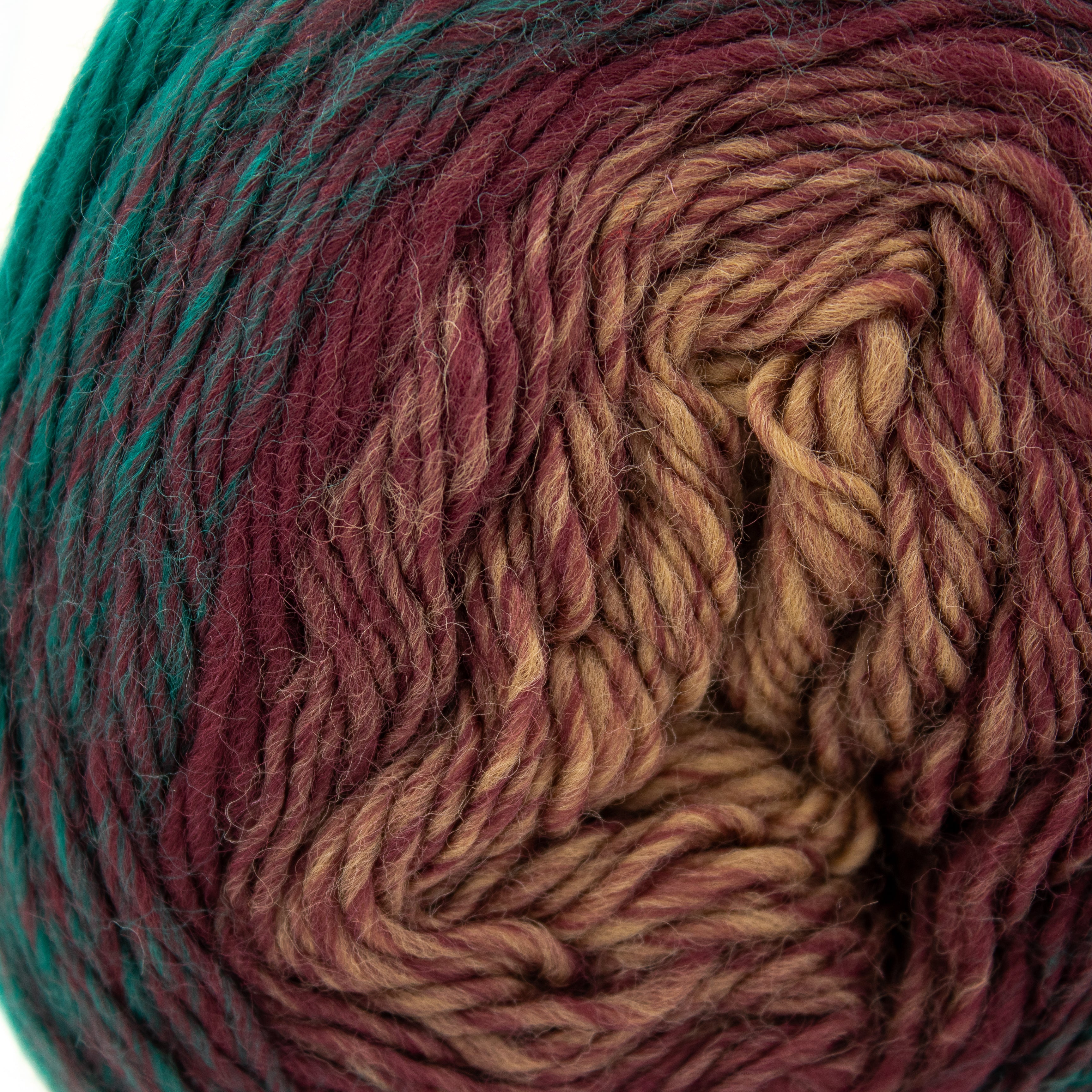 Katia Infinity Shawl in Dark Green + Brown