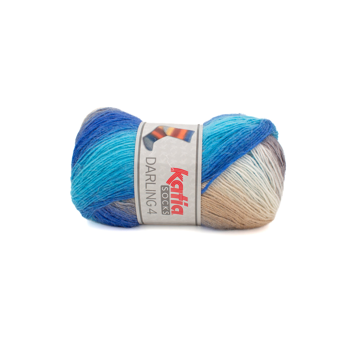 Katia Socks Darling 4 in Blue + Brown