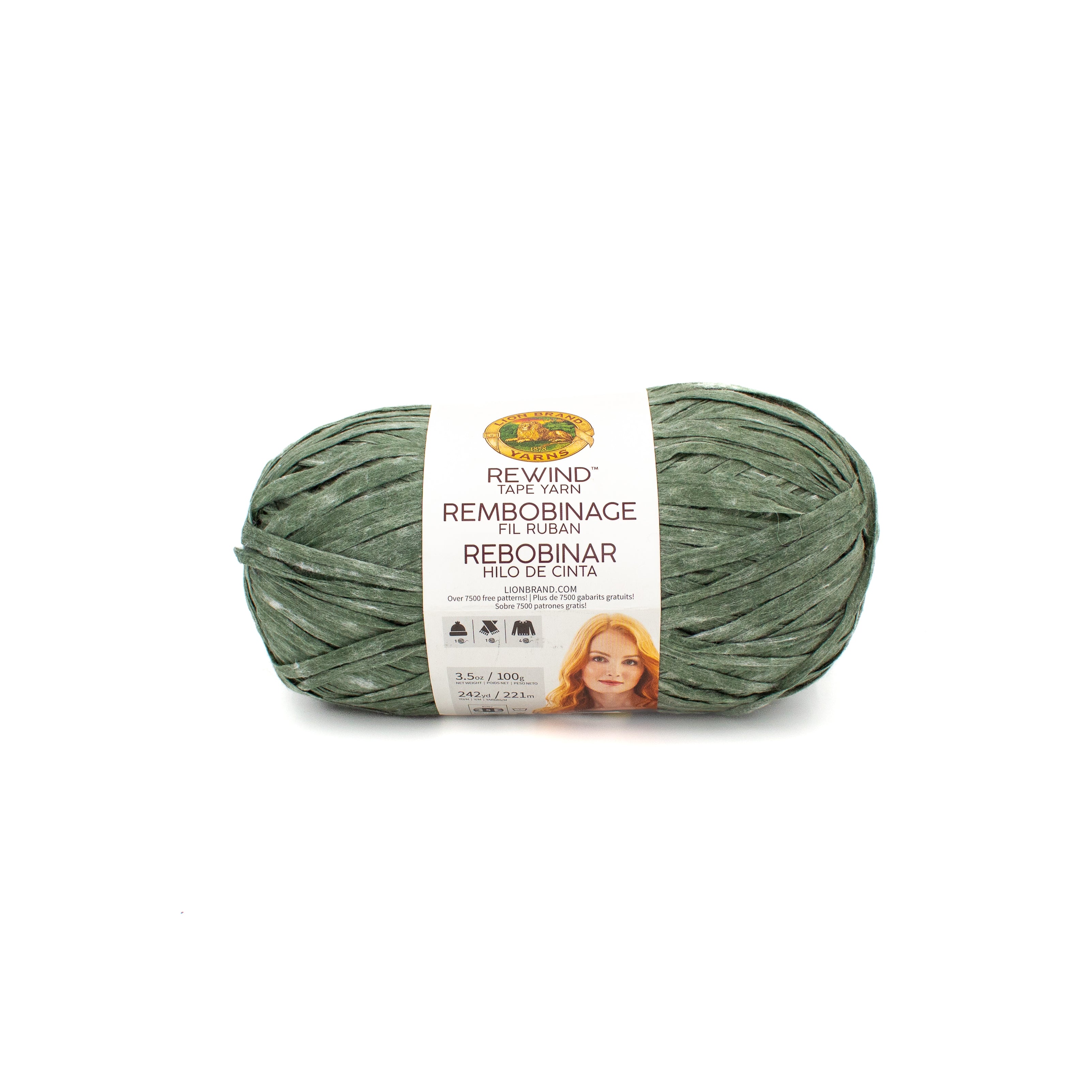 Lion Brand Rewind Tape Yarn in Olive You
