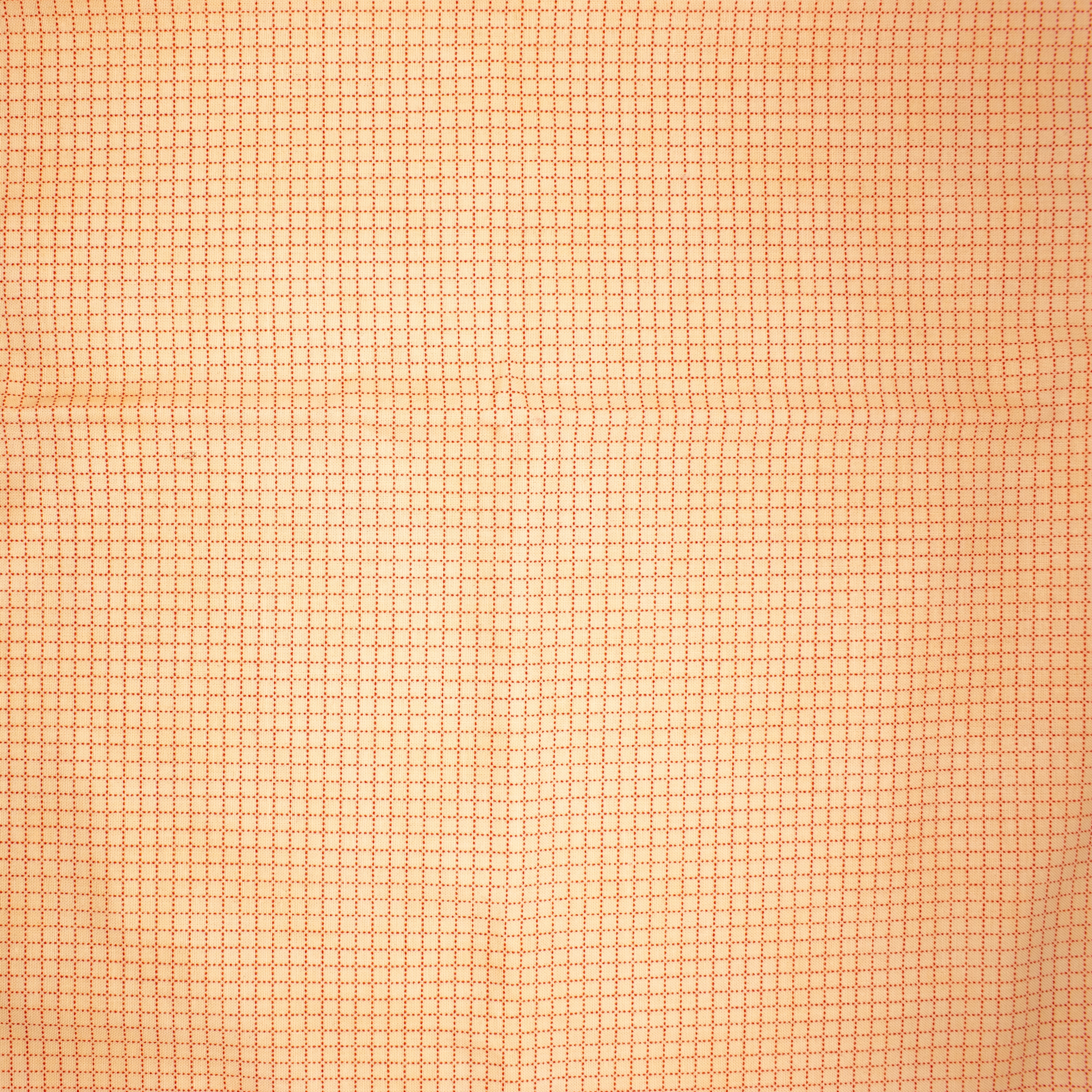Moda Whimsy Peach Grid Cotton Remnant - 1.5 yd