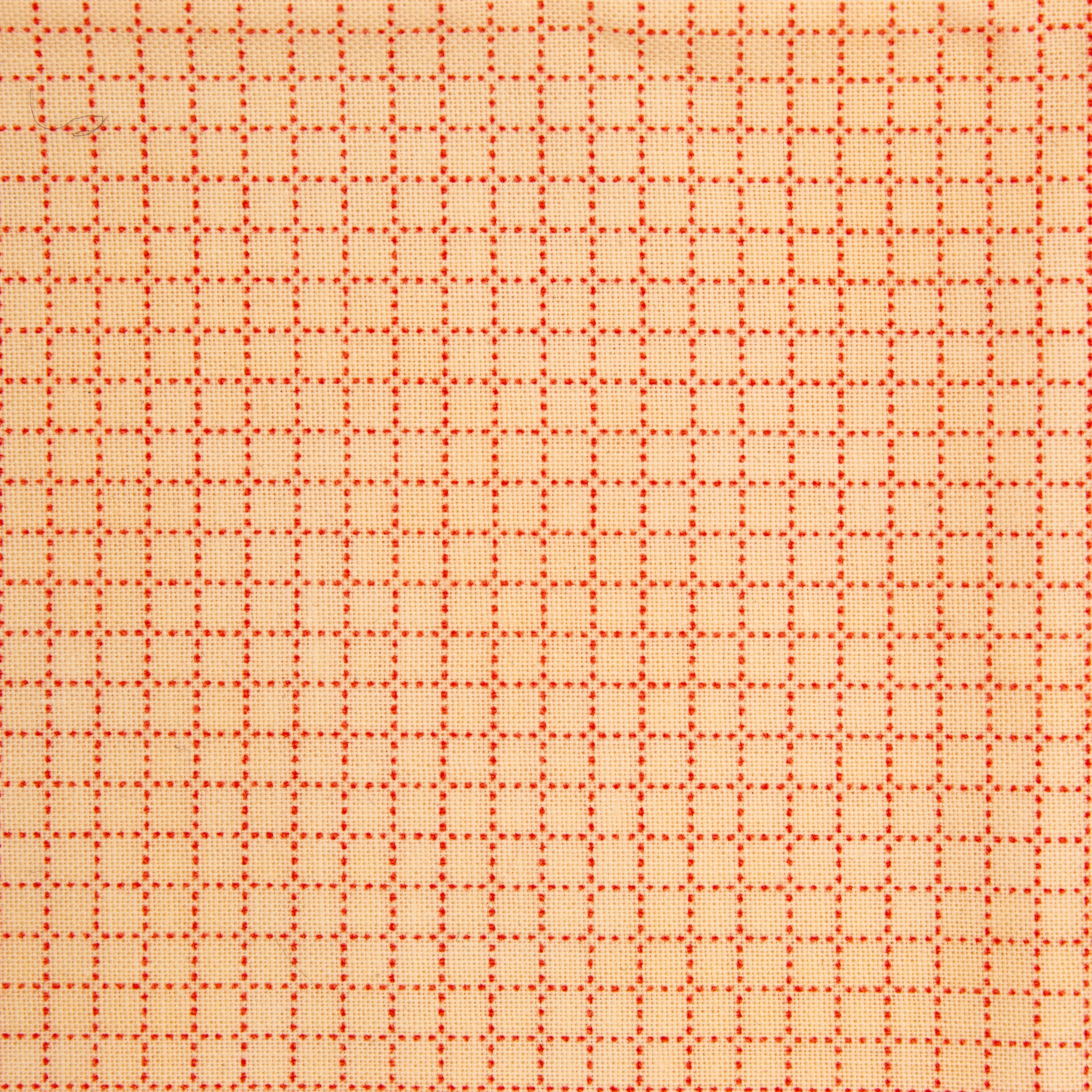 Moda Whimsy Peach Grid Cotton Remnant - 1.5 yd