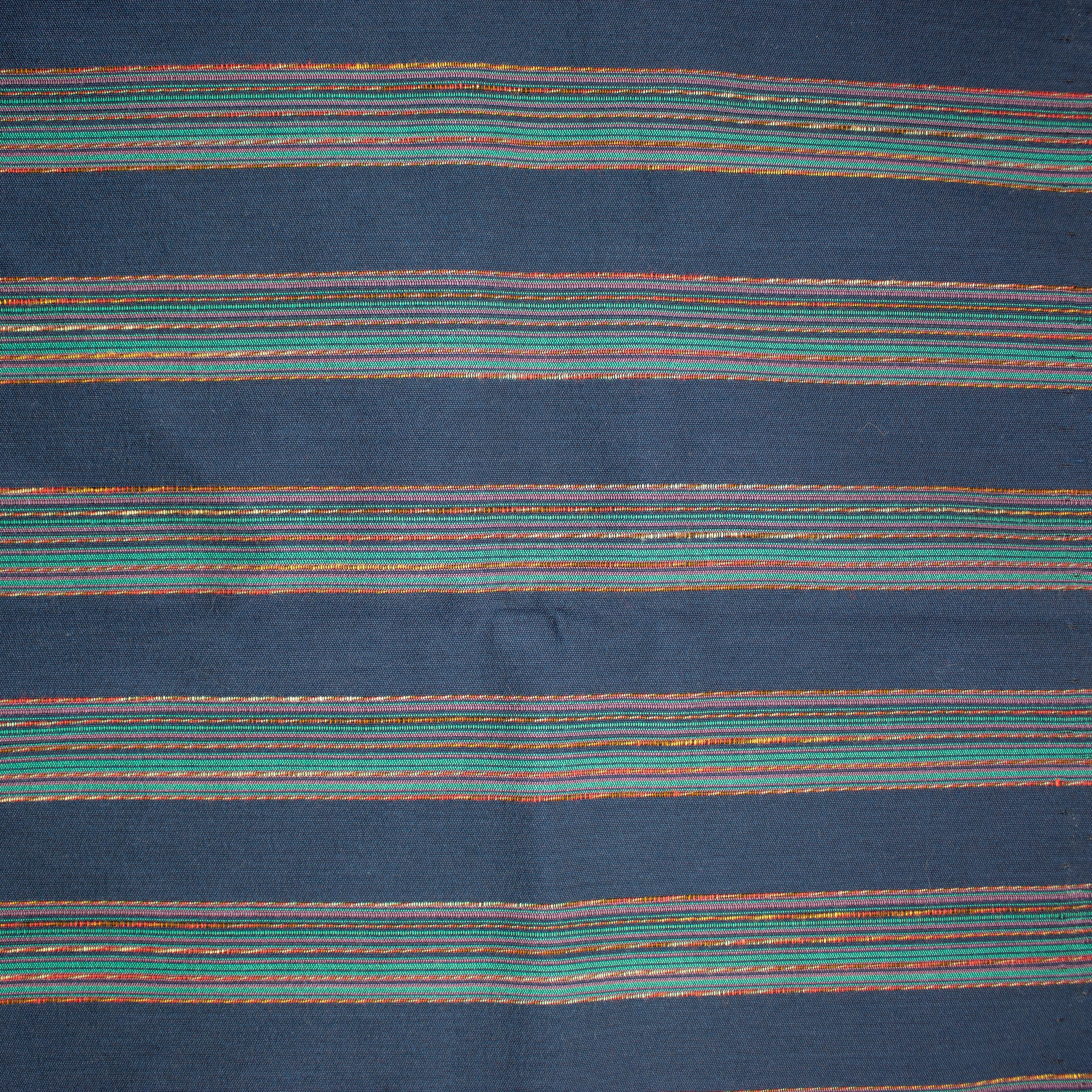 Navy Multicolor Textured Stripe Woven Remnant