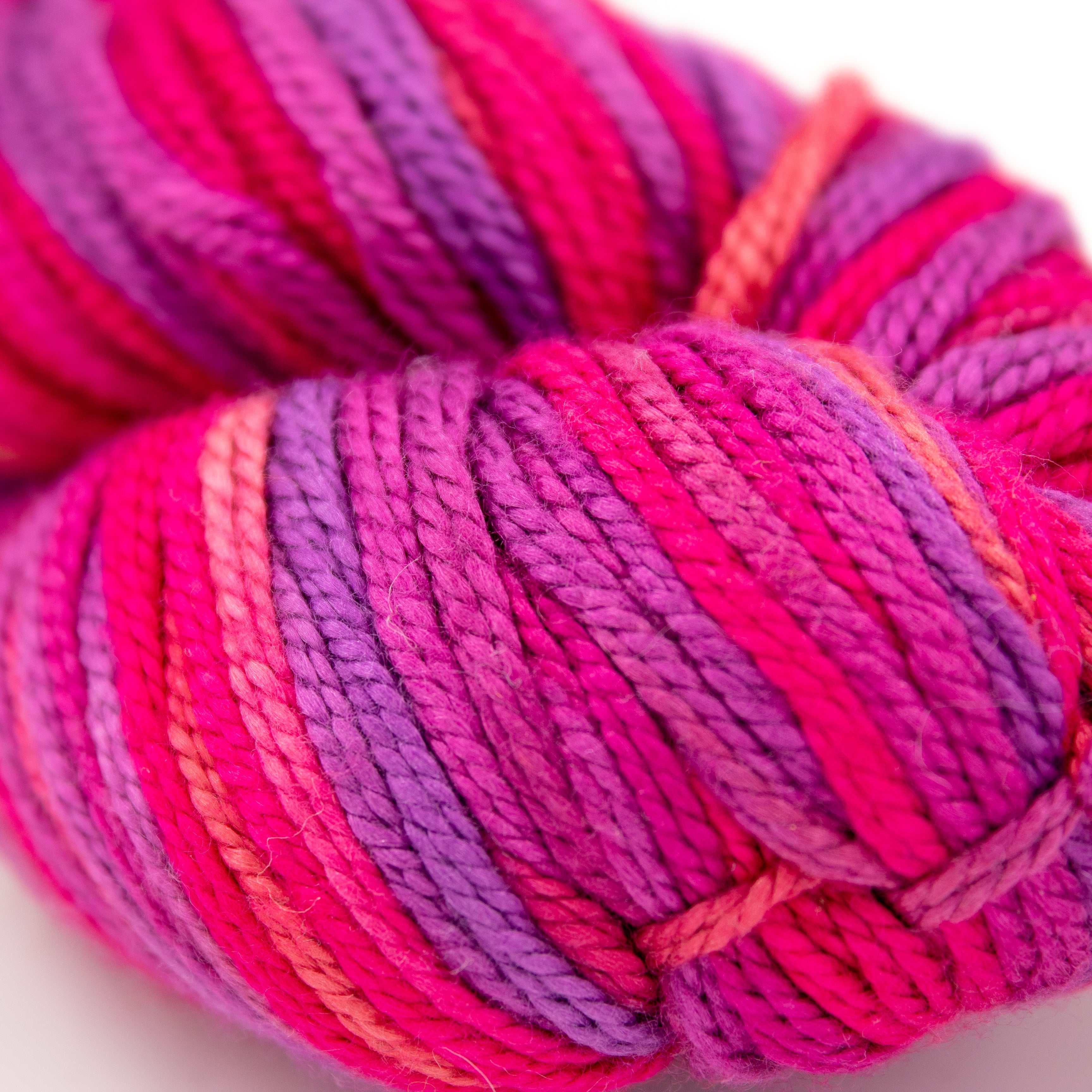 Potomac Fiber Arts Gallery Painted 4-Ply Silk by Carol Bodin in Pink Multi