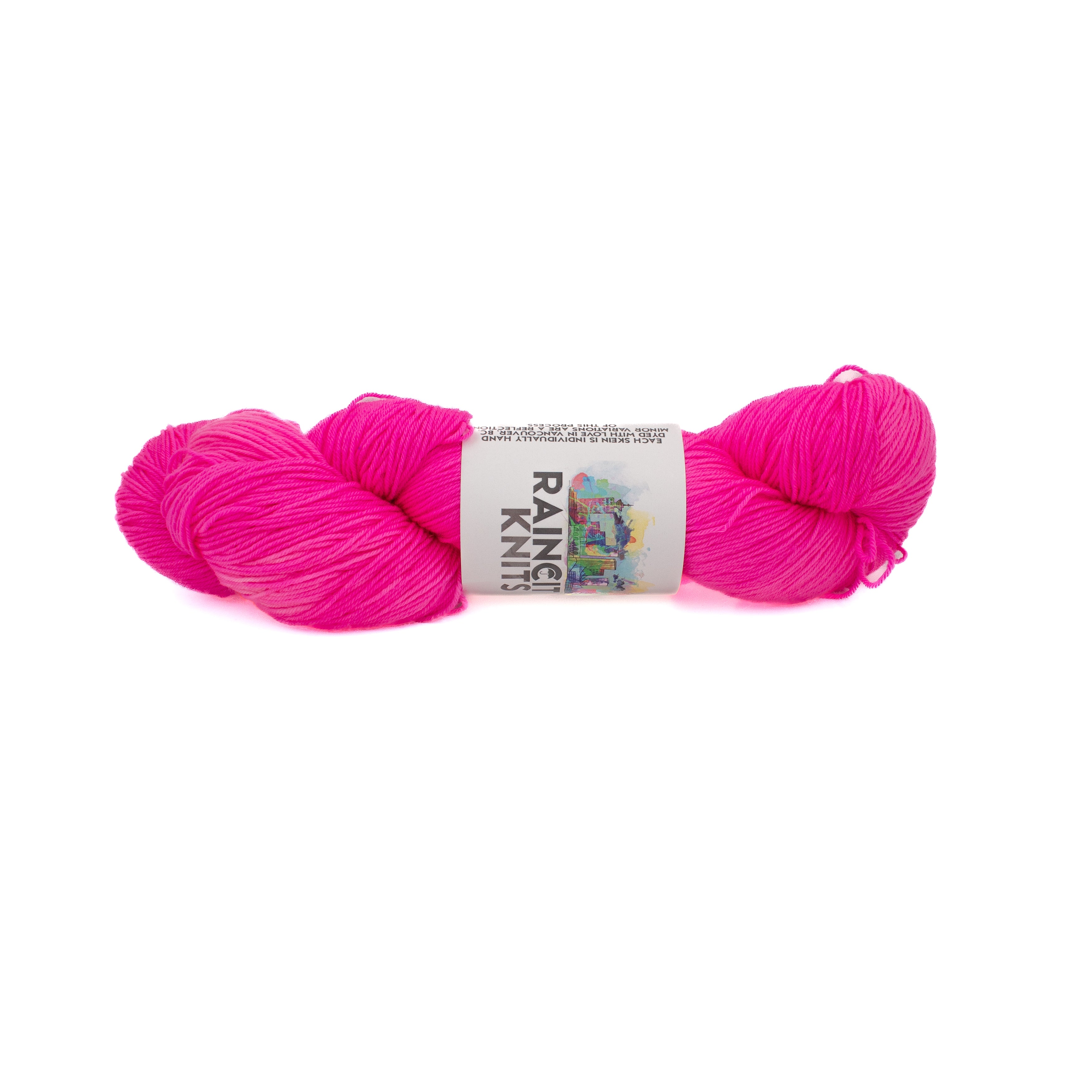 Rain City Knits Super Sock in Hot Pink