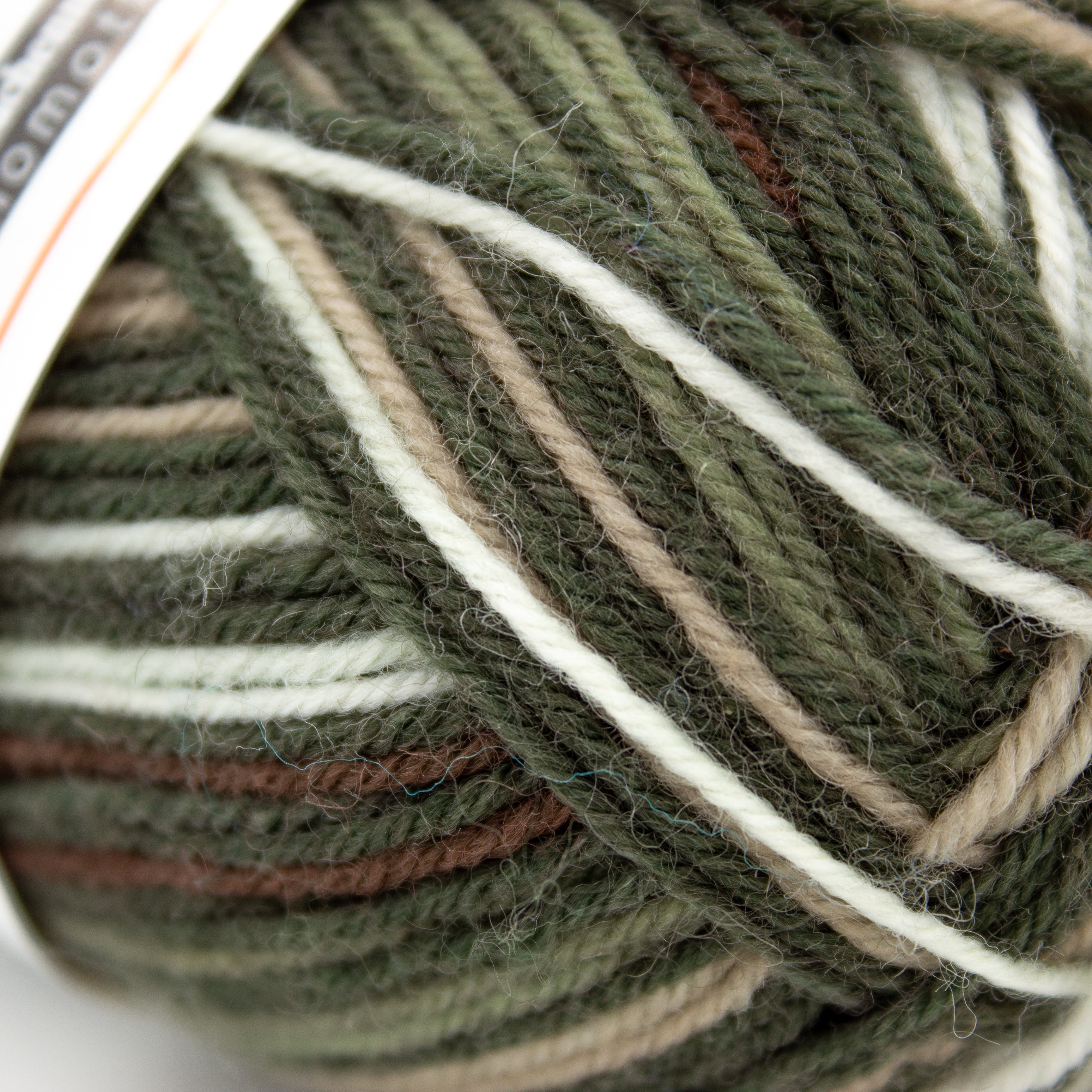 Regia 4-fadig Jacquard Color in Olive Brown White