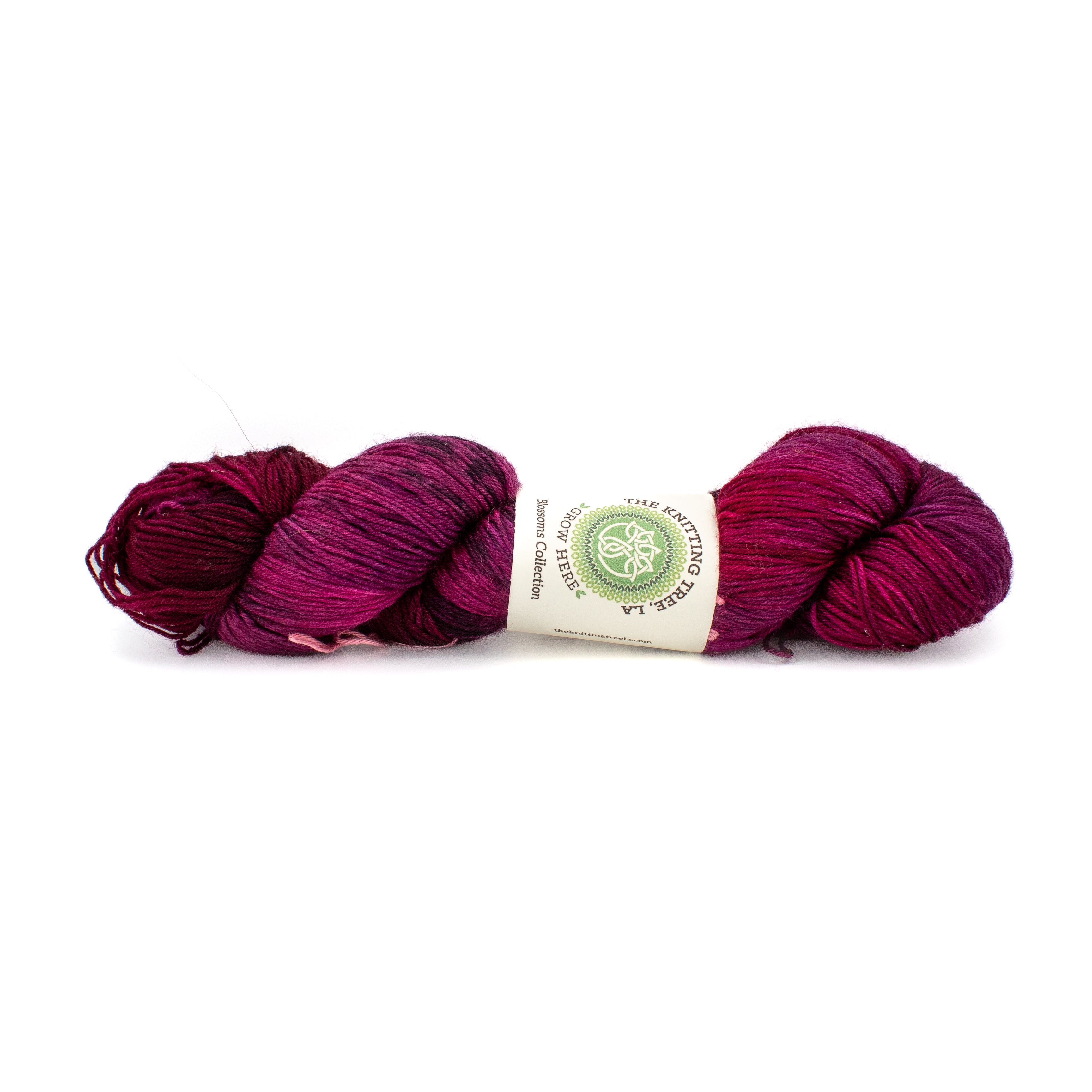 The Knitting Tree Blossoms Collection Petal Sock in Black Dahlia