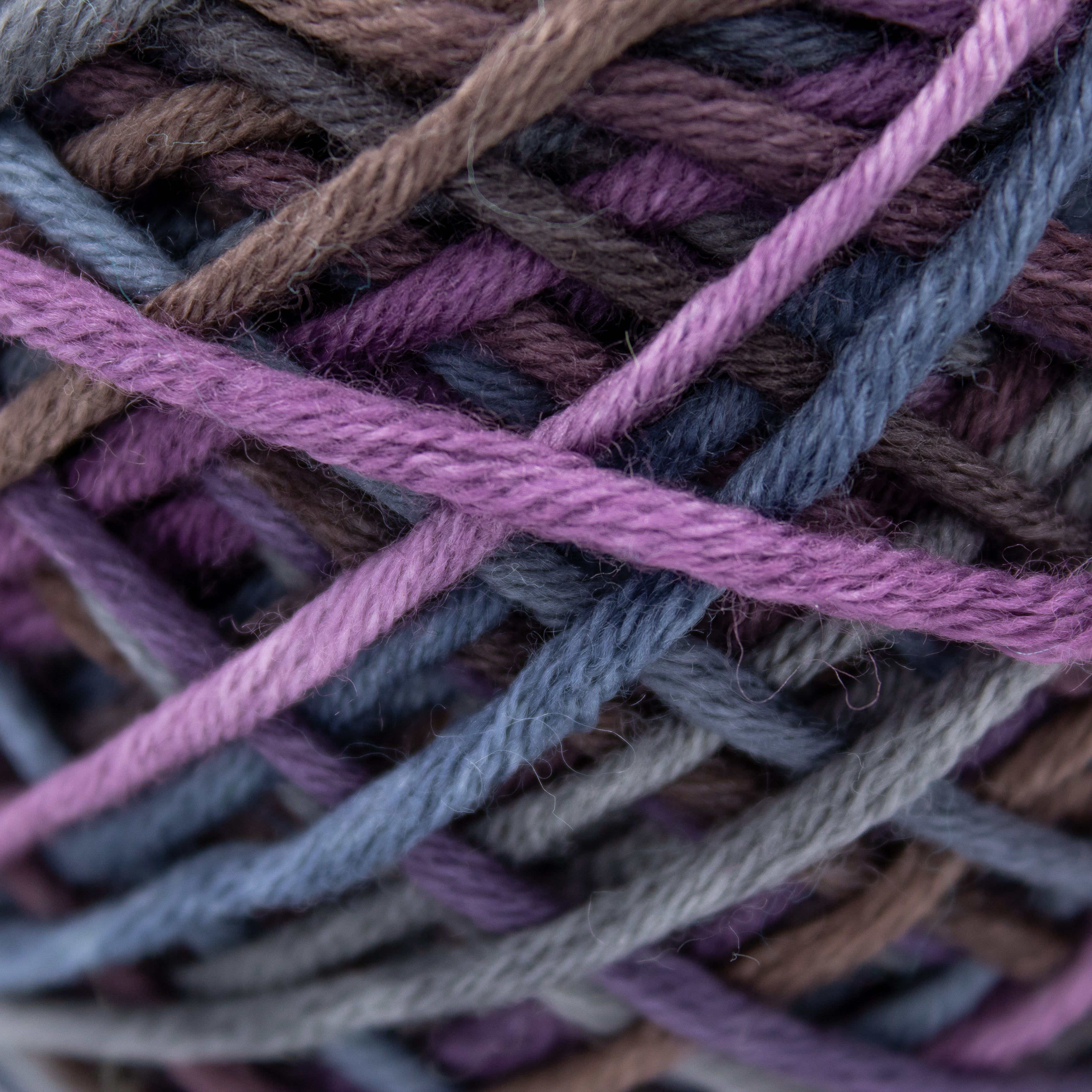 Unknown Aran Weight Yarn in Dark Blue and Purple (CAKED)