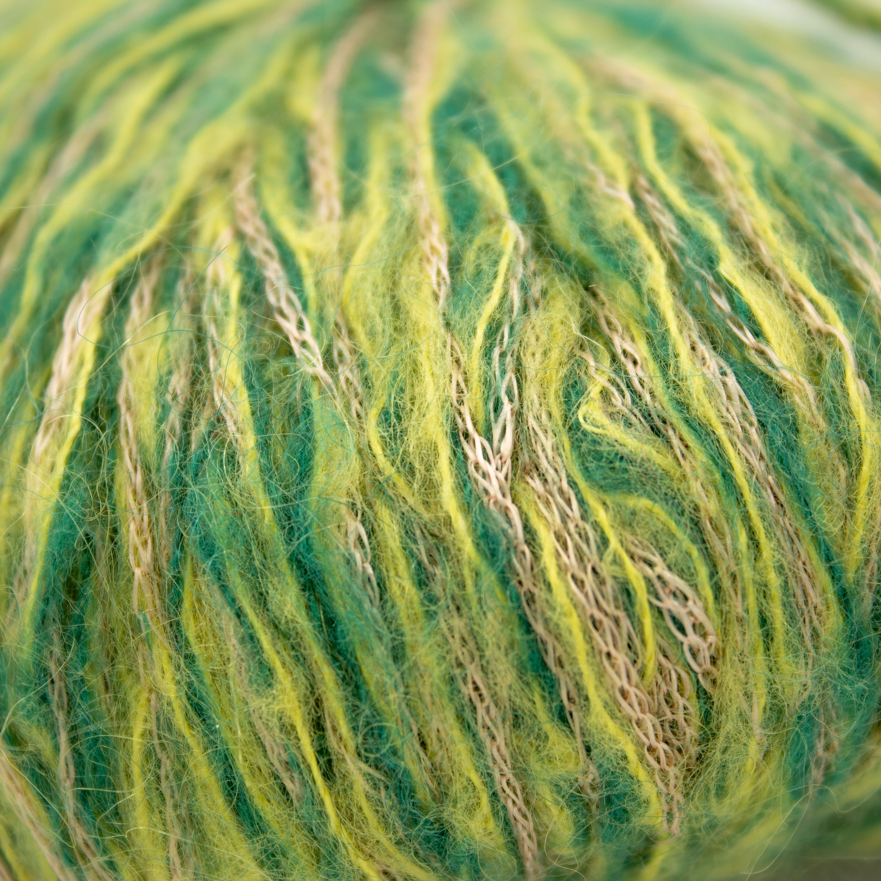 Unknown Mohair Novelty Yarn in Green Gold
