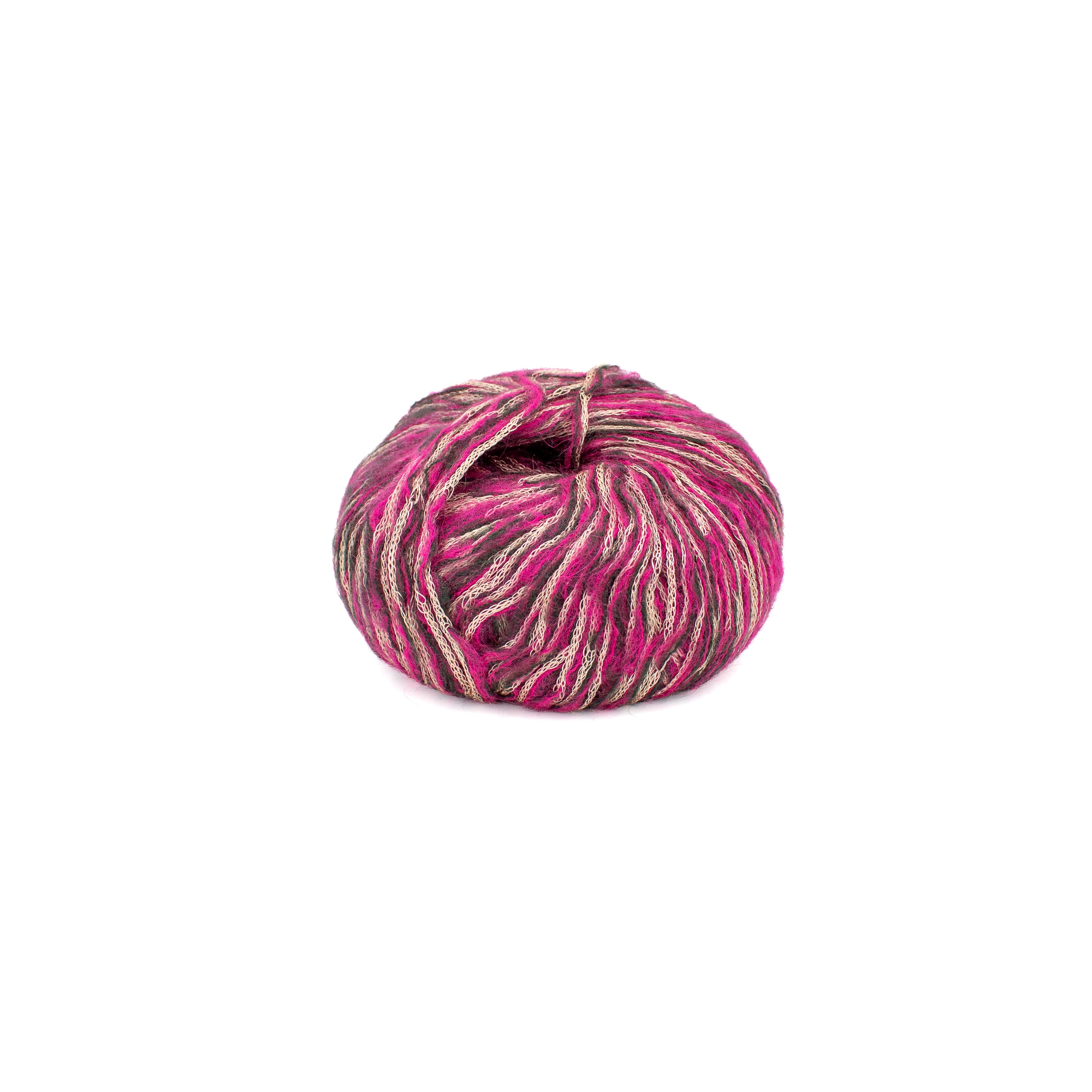 Unknown Mohair Novelty Yarn in Red Black Gold