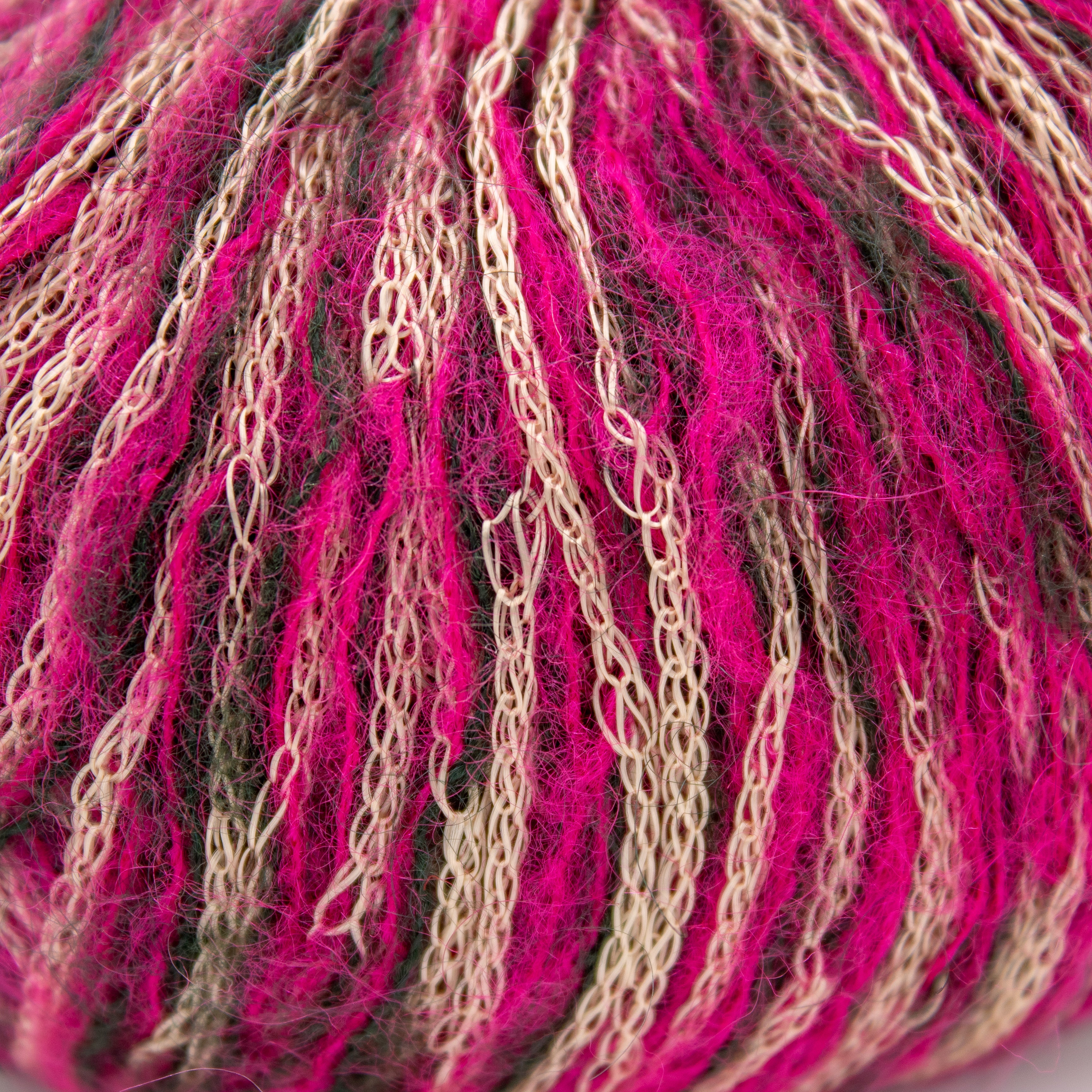 Unknown Mohair Novelty Yarn in Red Black Gold