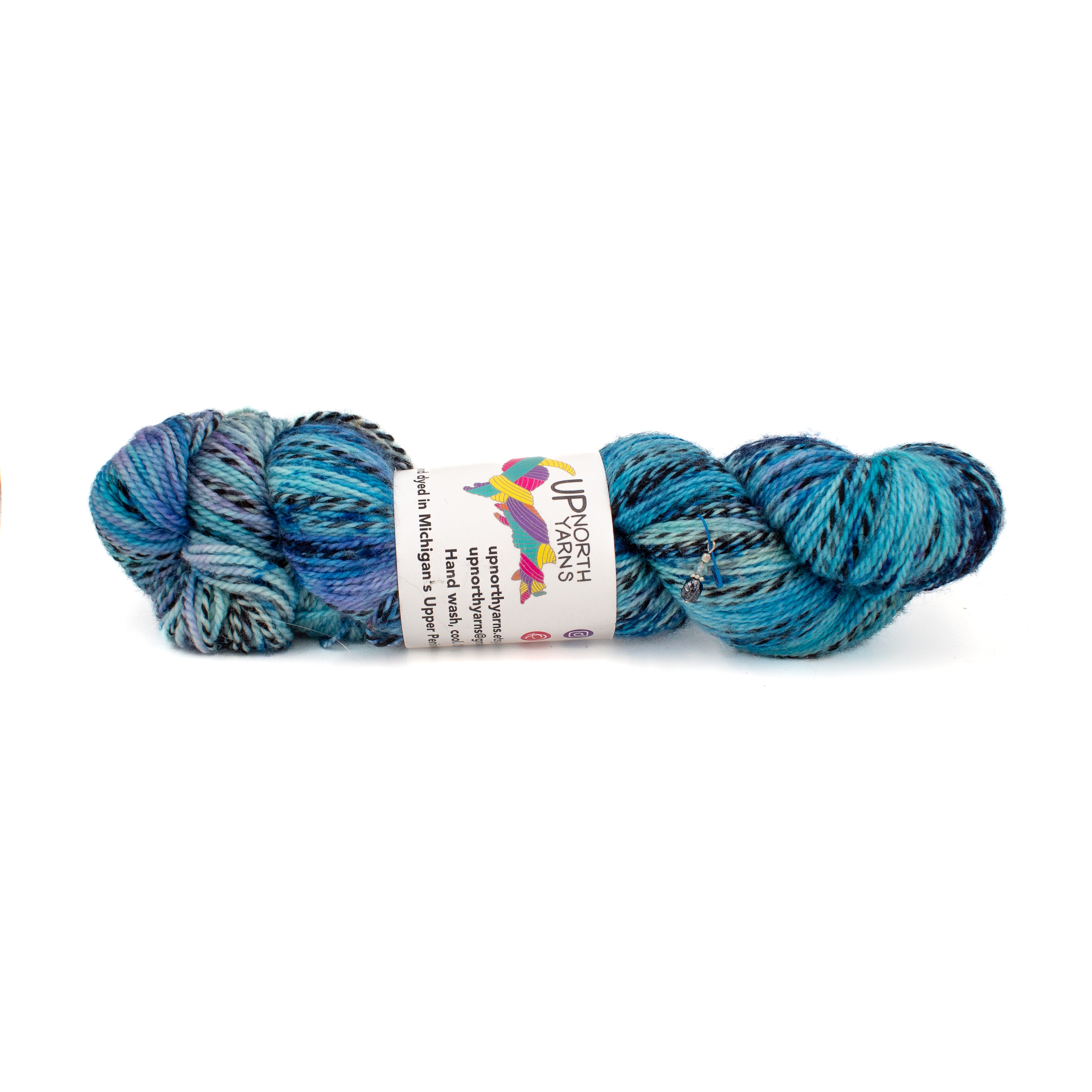 Up North Yarns SW Zebra Fingering in Zebra Blue