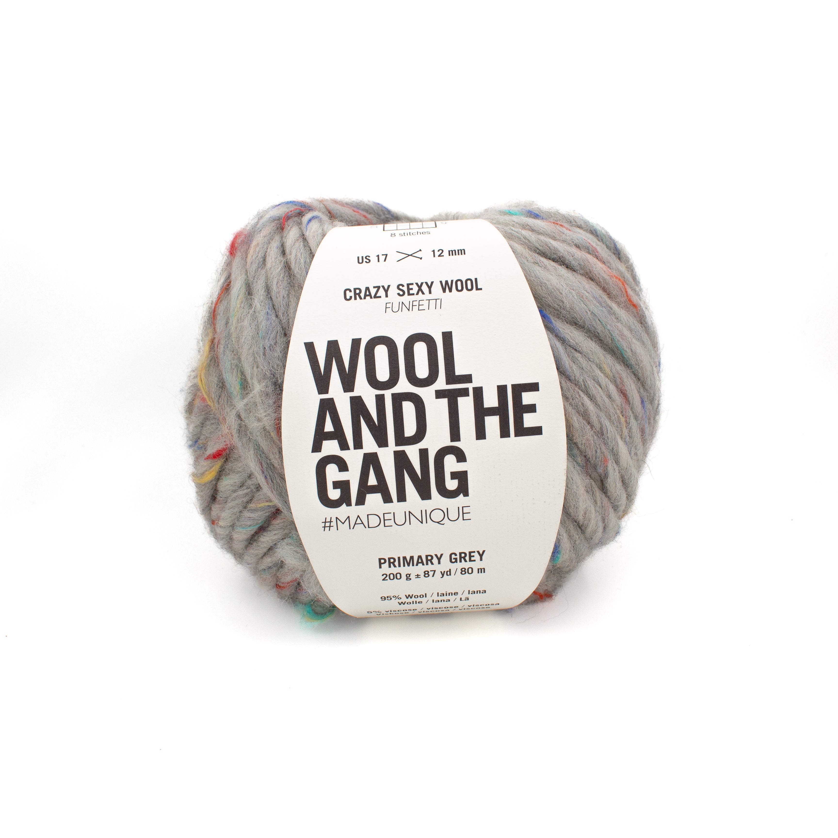 Wool and the Gang Crazy Sexy Wool in Primary Grey