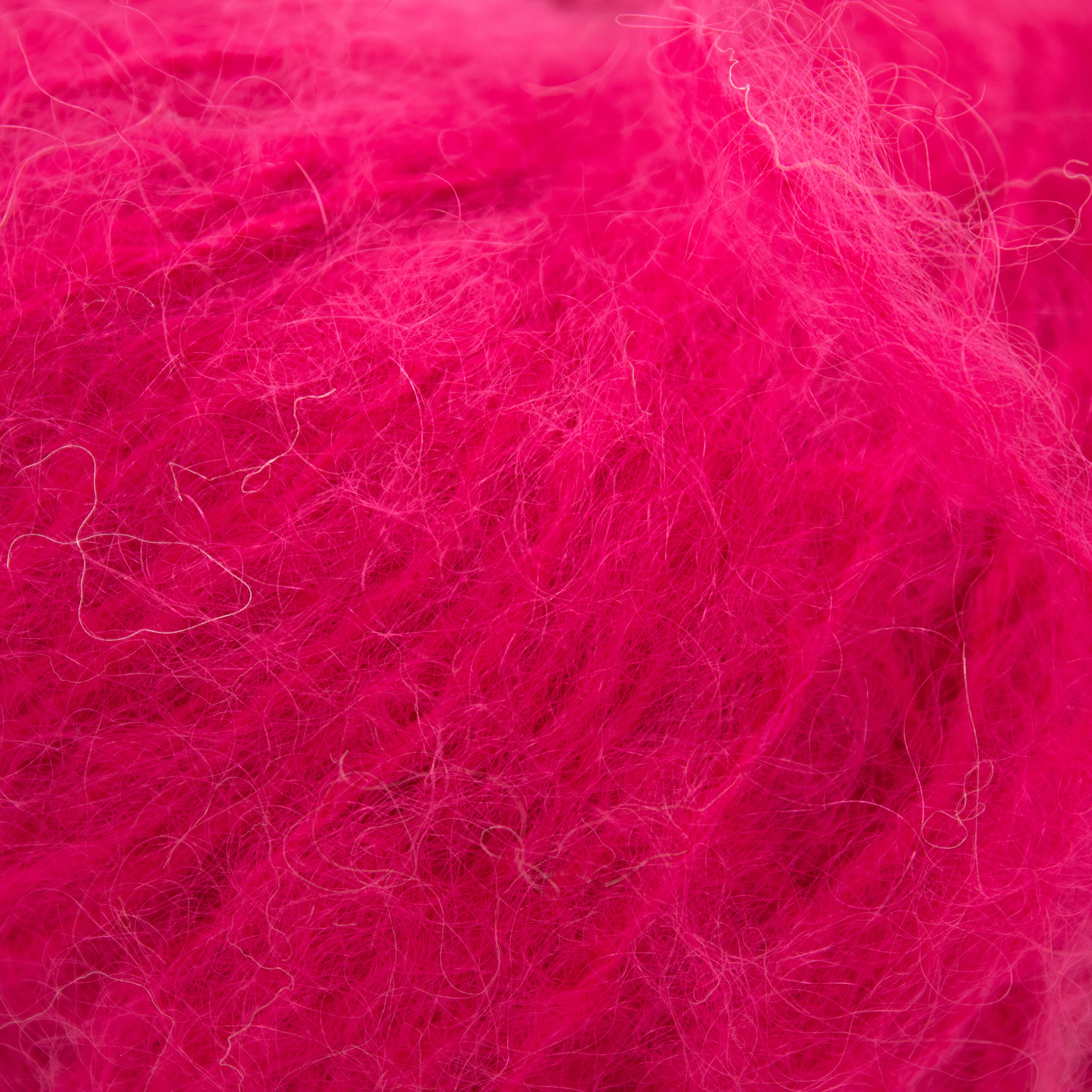 Wool and the Gang Take Care Mohair in Hot Punk Pink