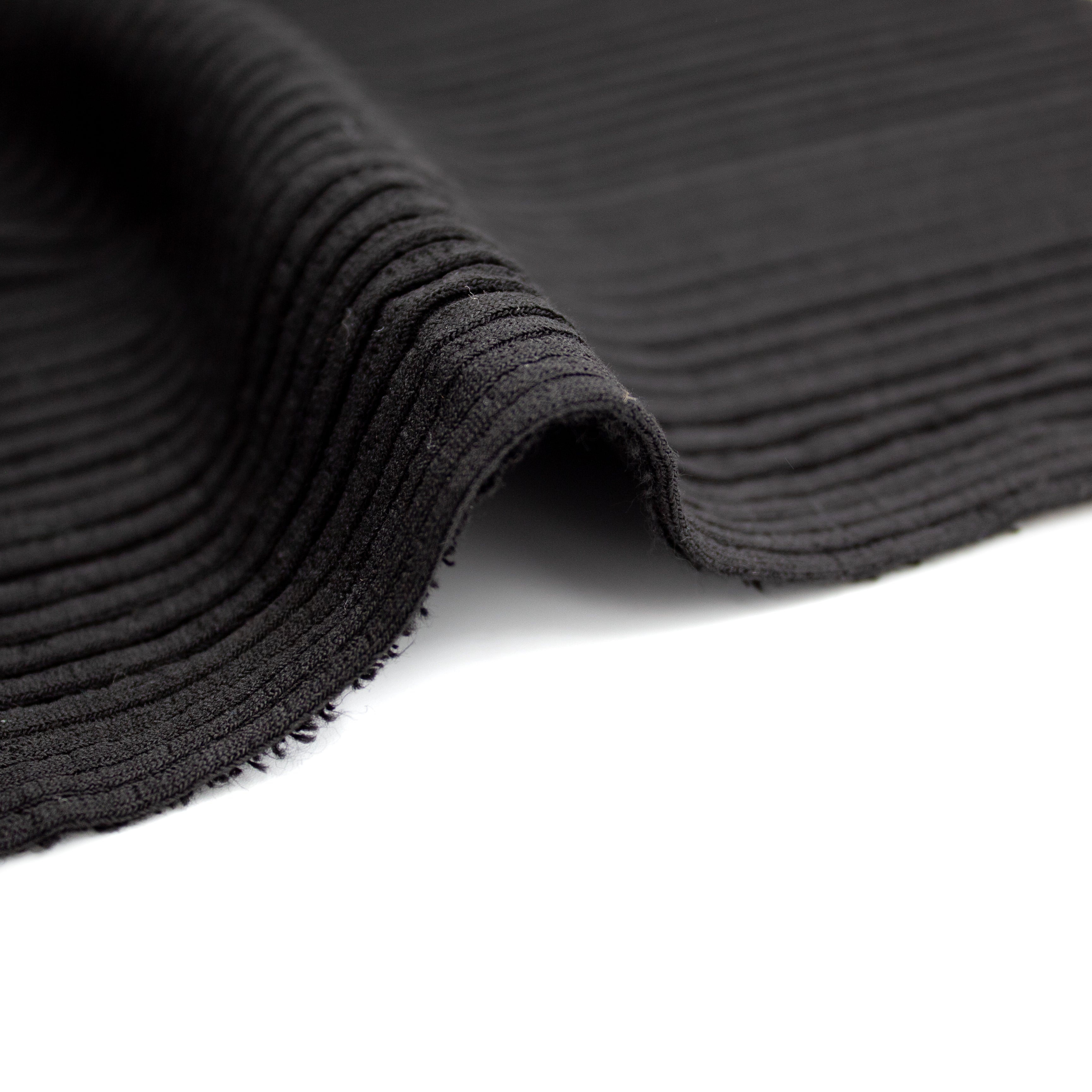 Lightweight Rayon Blend Ribbed Knit in Black