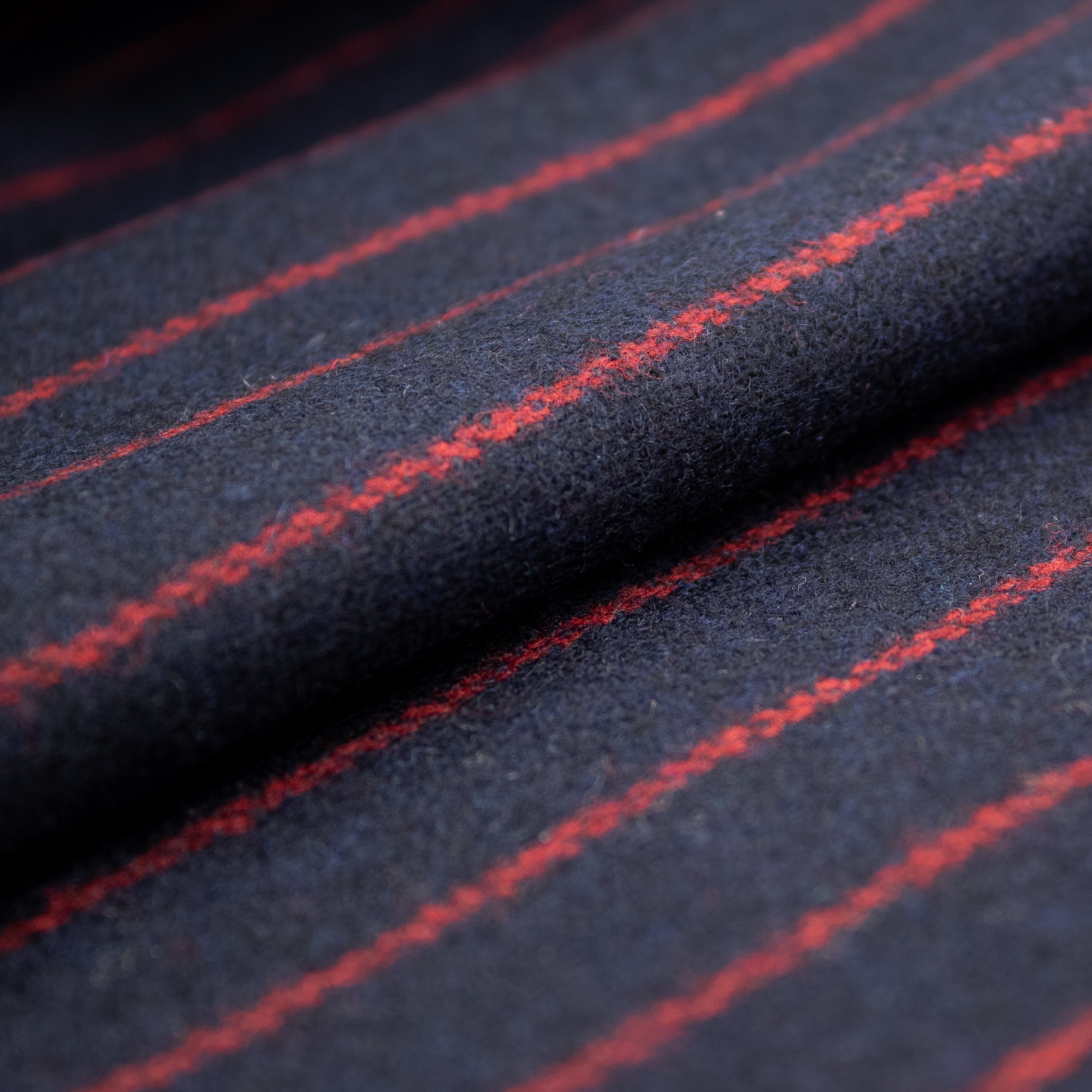 Japanese Wool Coating - Navy with Red Pin