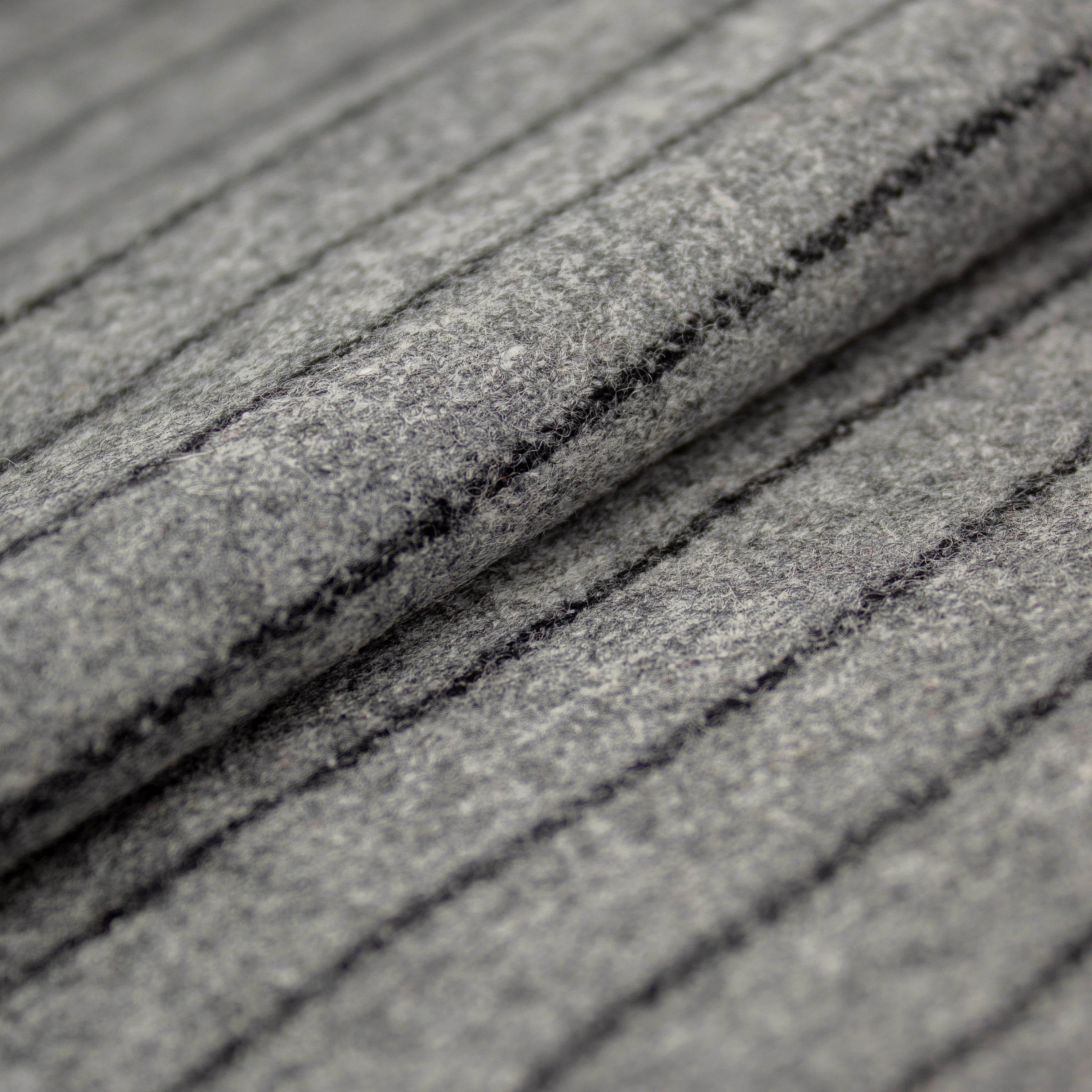 Japanese Wool Coating - Grey with Navy Pin