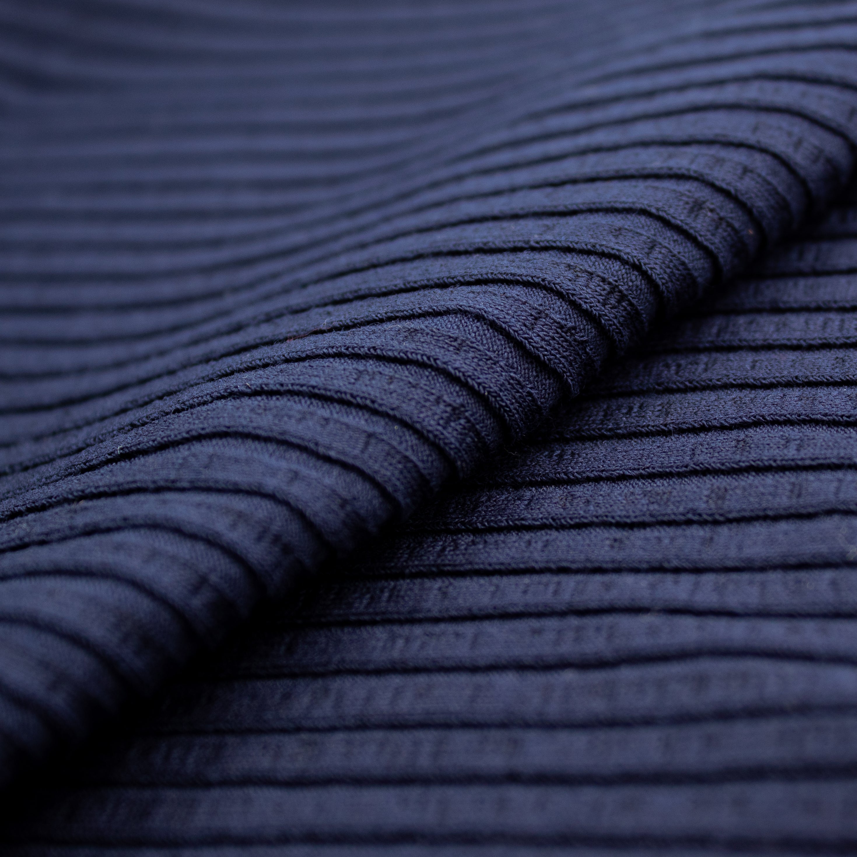 Lightweight Rayon Blend Ribbed Knit in Navy