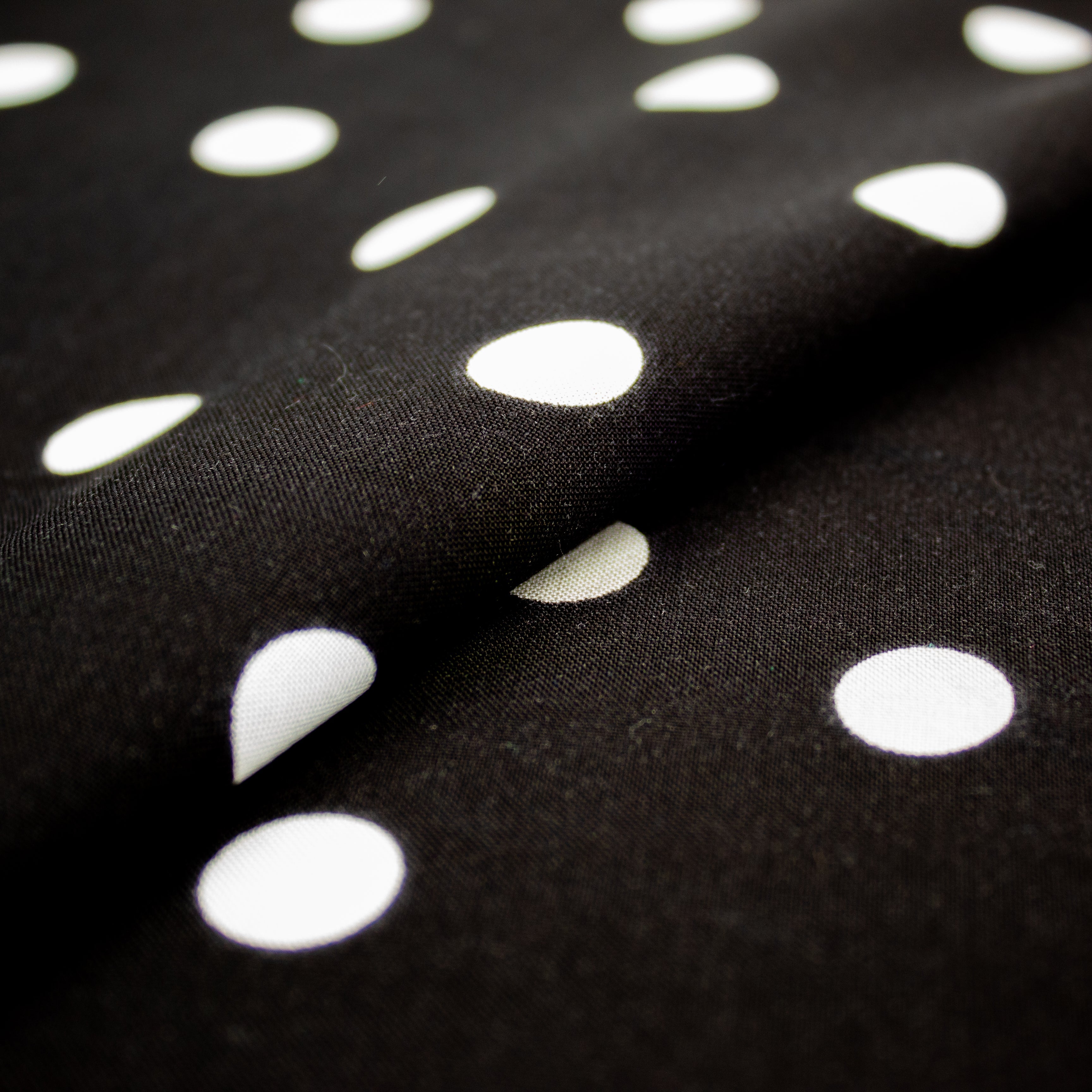 Polka Dot Cotton Sateen in Black & White