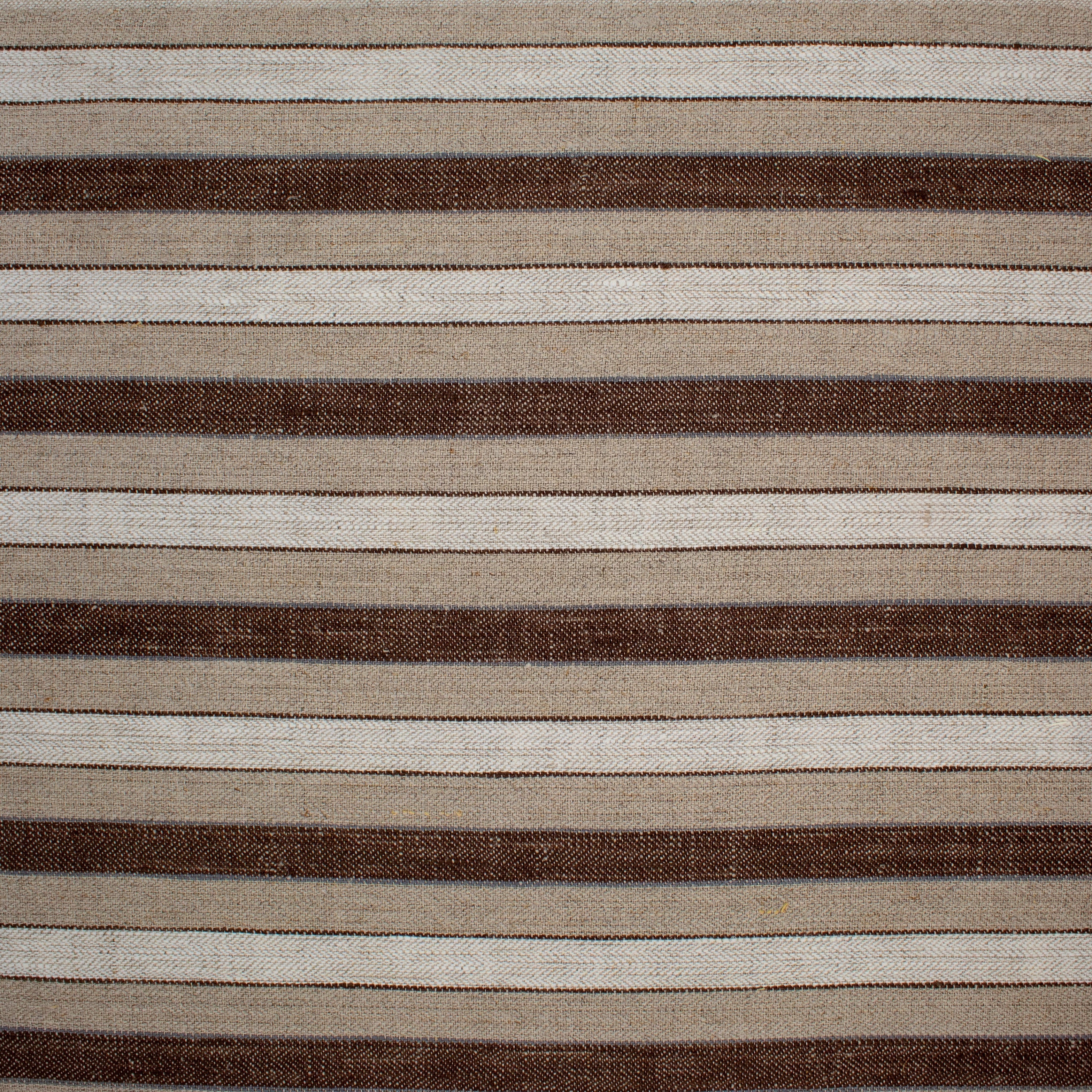 Herringbone Striped Twill in Beige Stripe