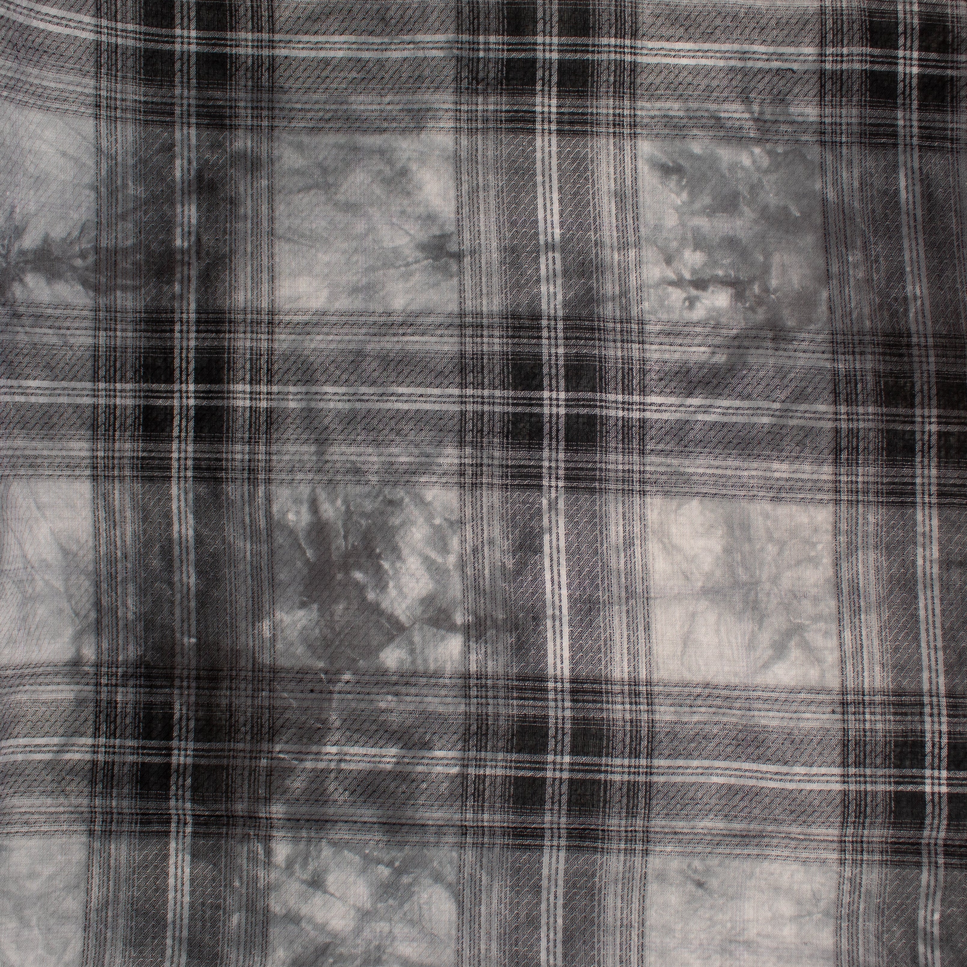 SAMPLE - Plaid and Tie Dye Printed Sheer Georgette